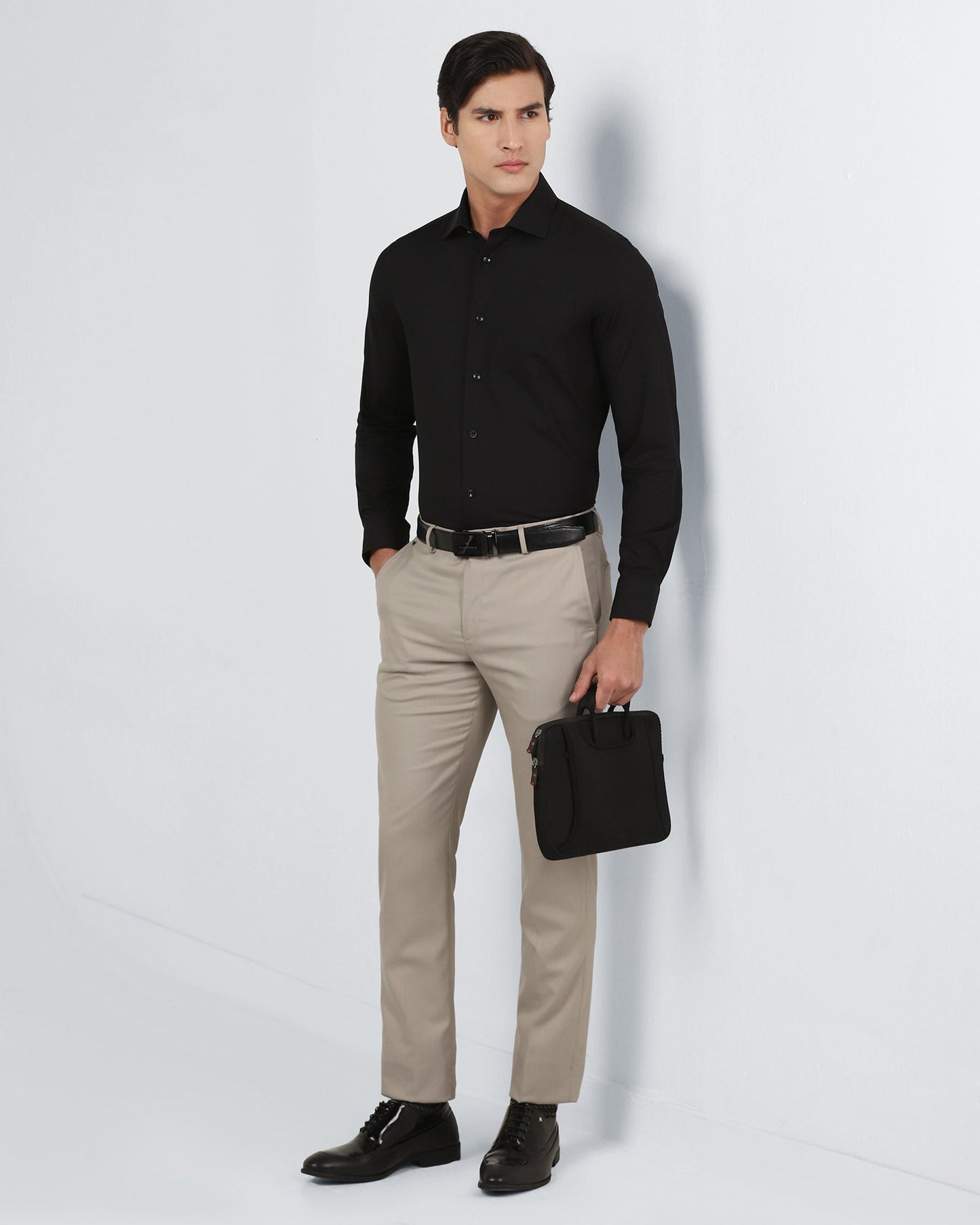 Beige Textured Trouser - Alan
