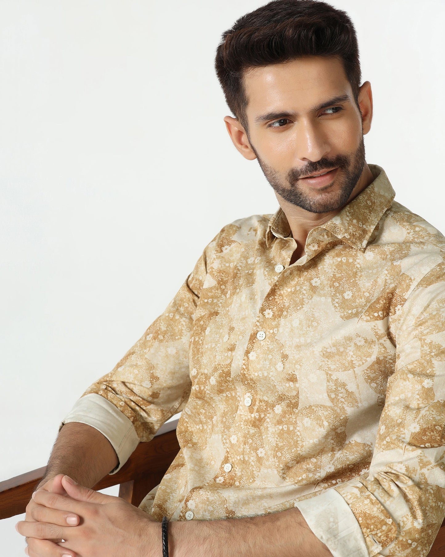 Beige Printed Shirt - Mose