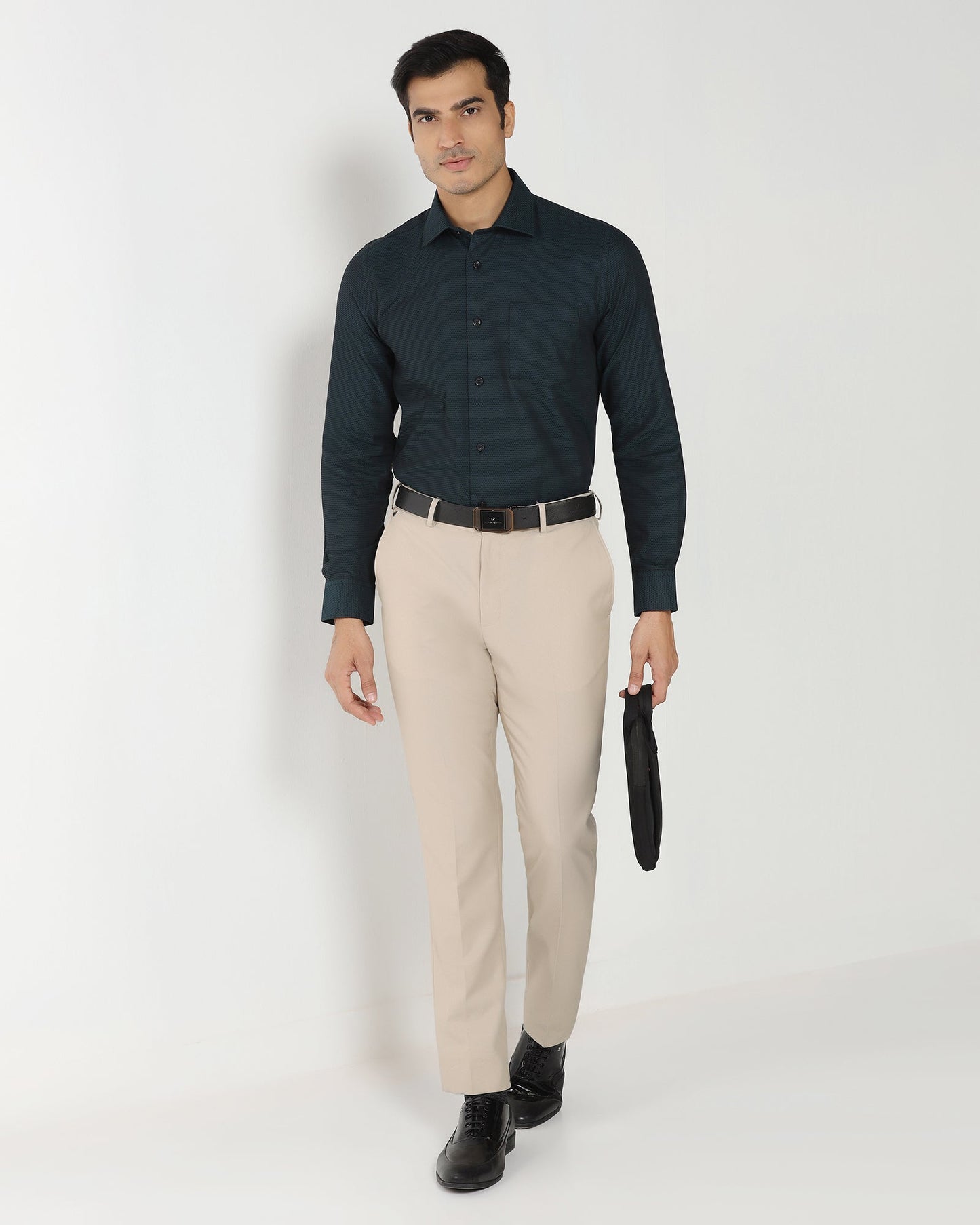 Beige Technowaist Textured Trouser - Smirnoff