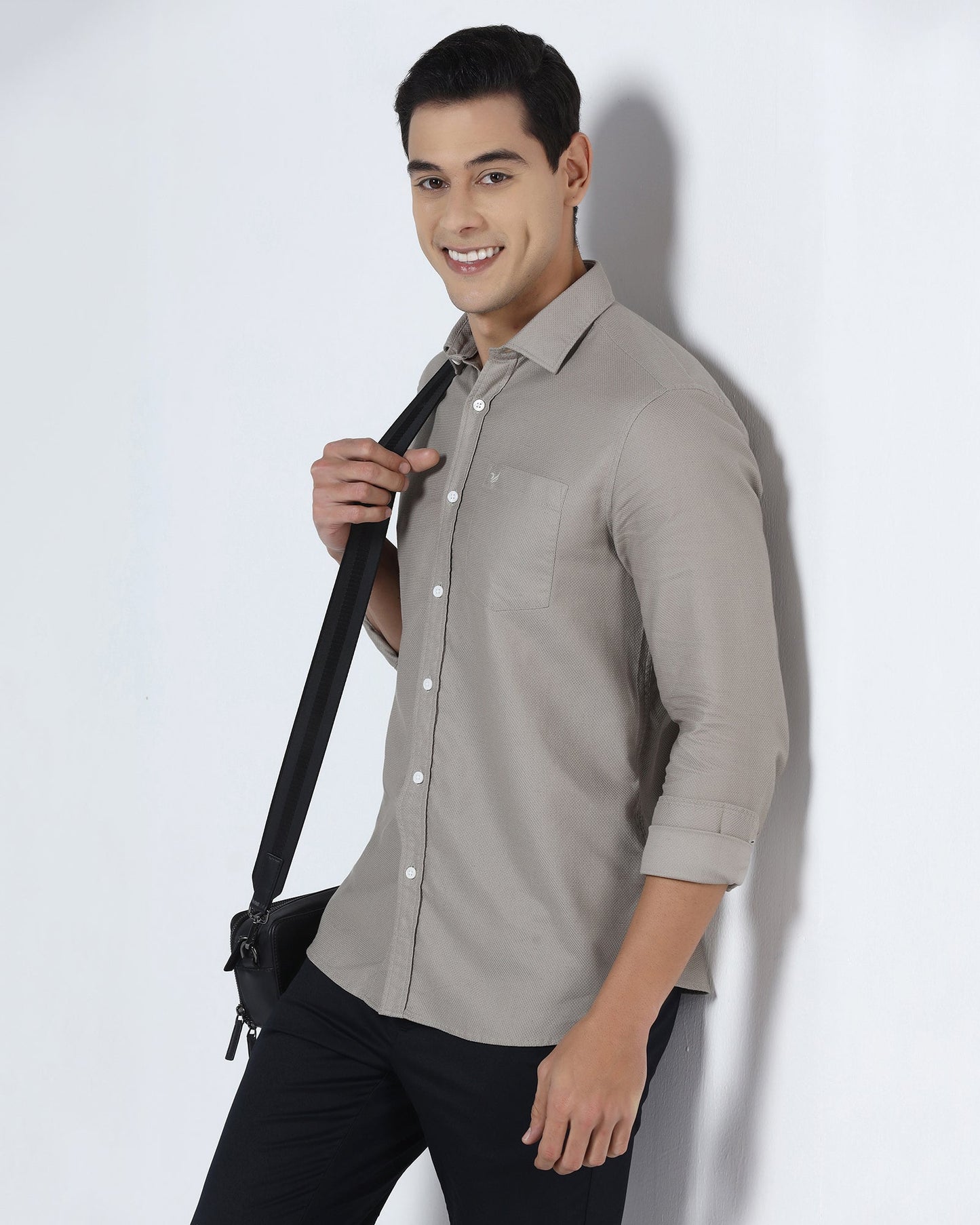 Beige Textured Shirt - Solter