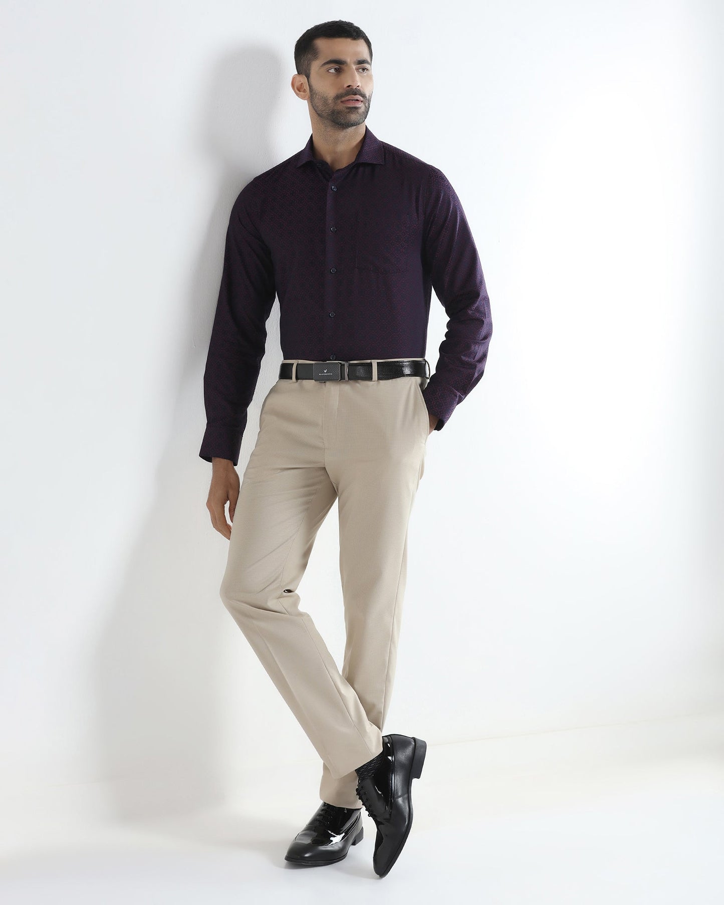 Beige Textured Trouser - Bernardo