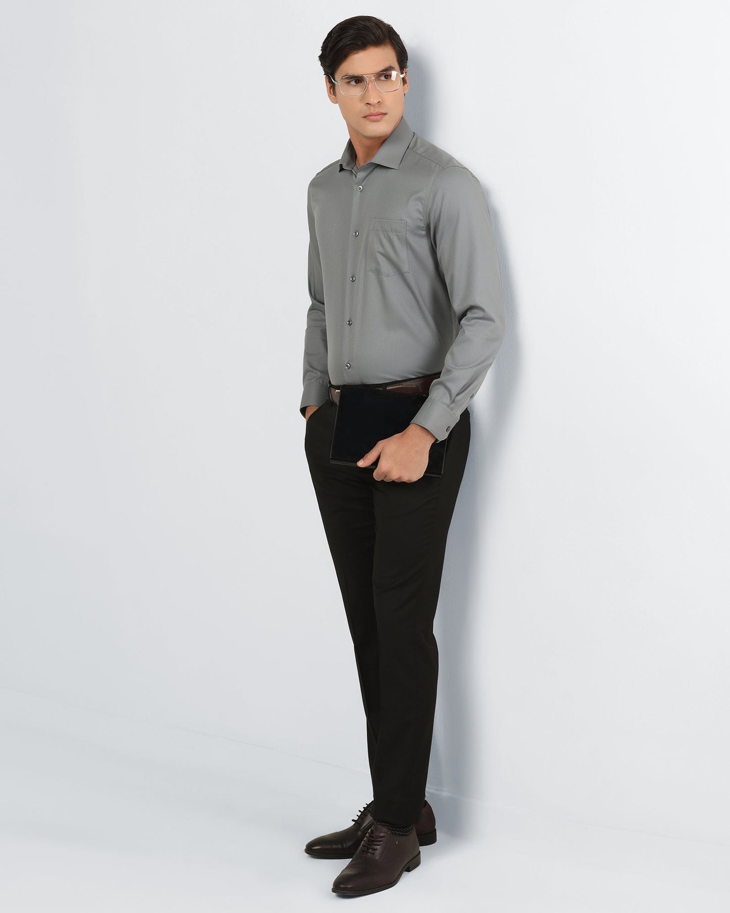 Black Solid Trouser - Black-275