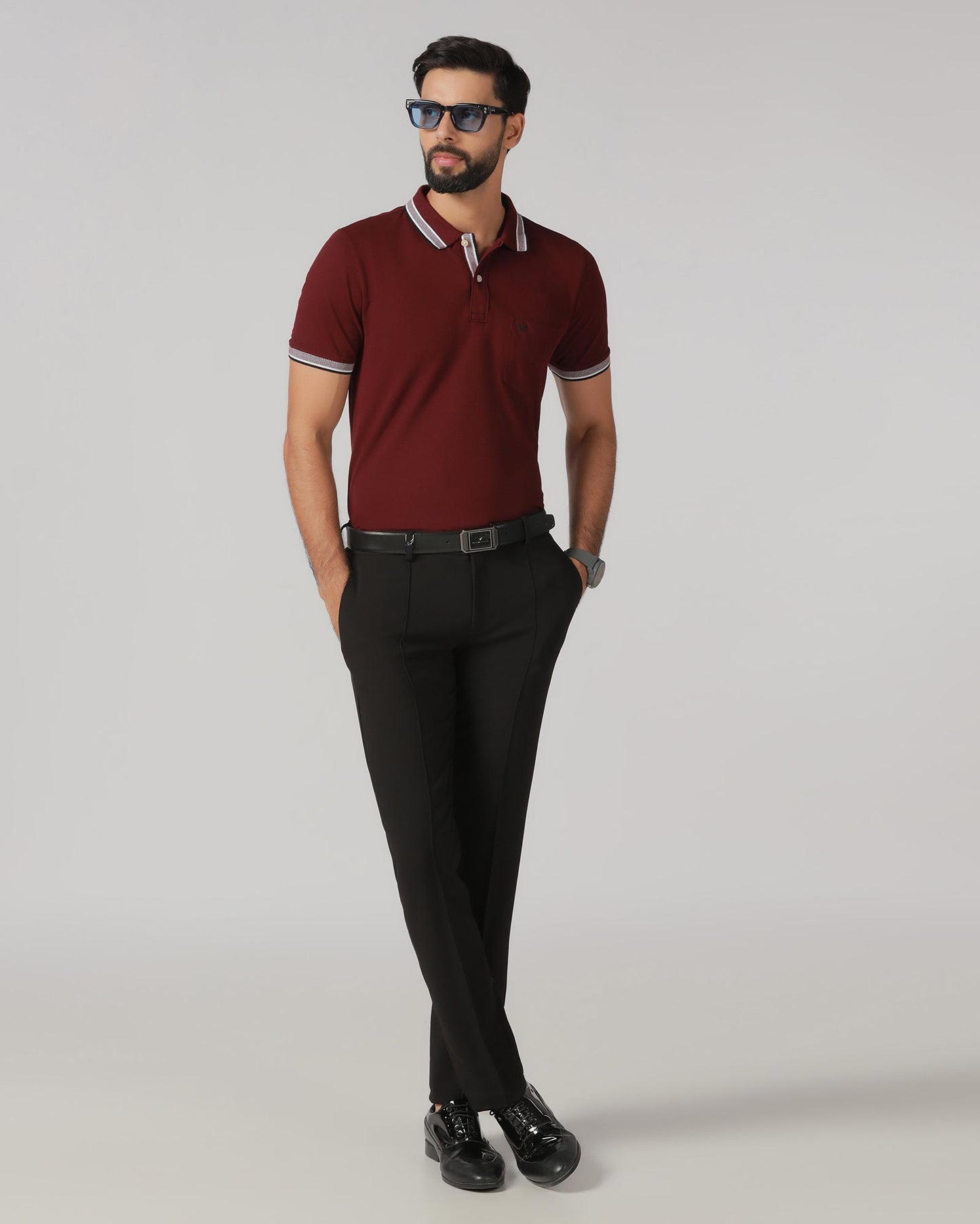 Black Solid Trouser - Toniq
