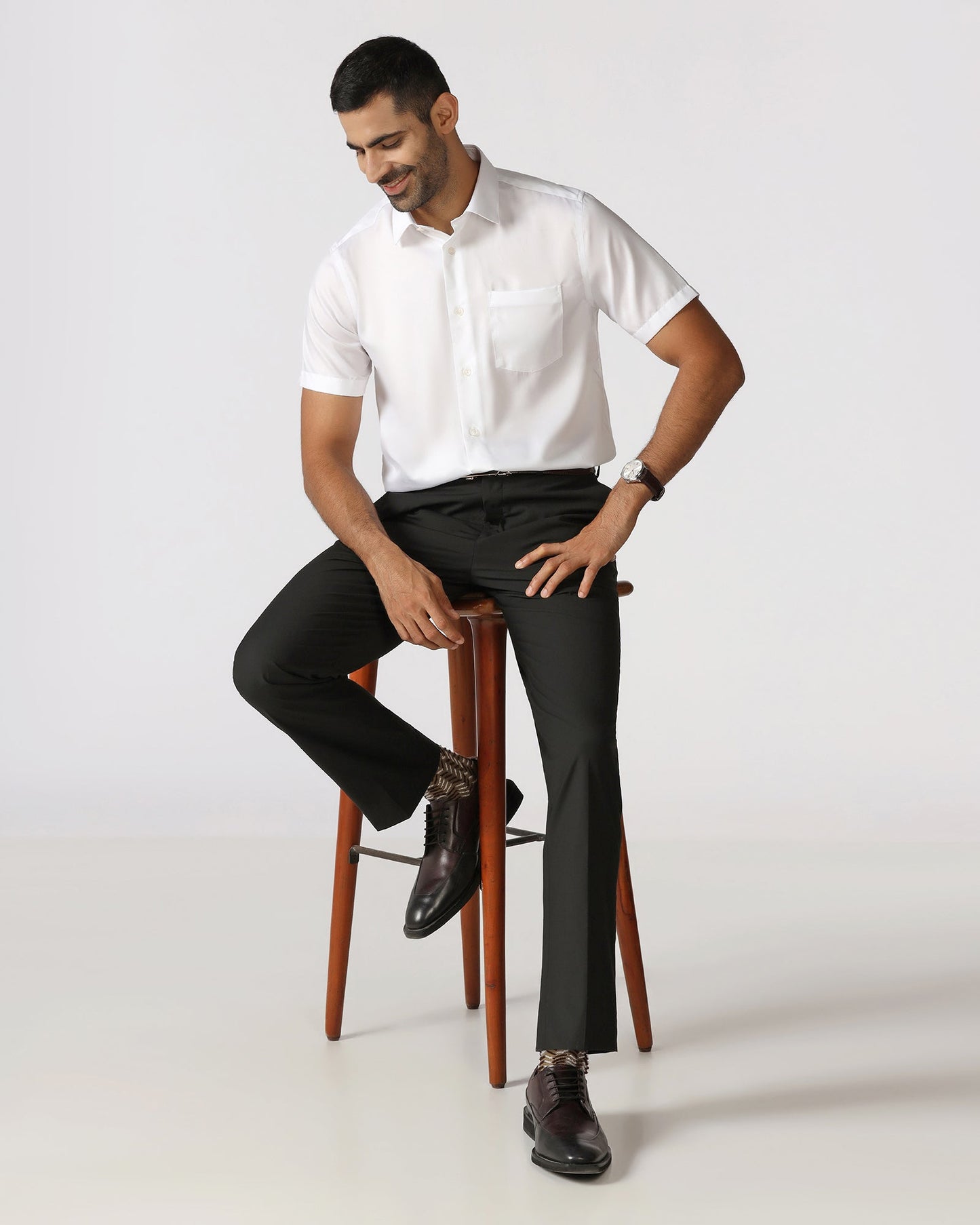 Black Technowaist Solid Trouser - John
