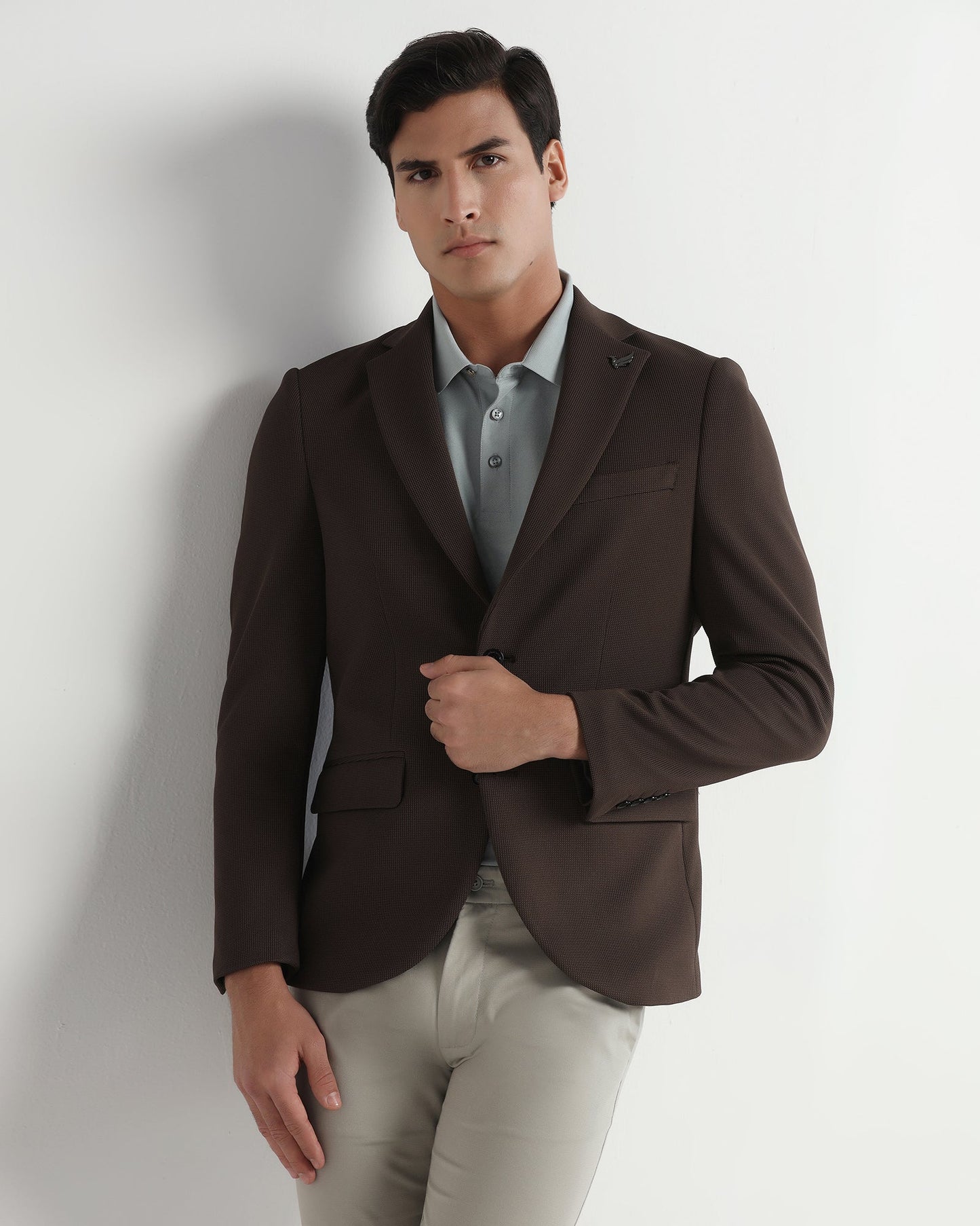 Brown Textured Blazer - Chris