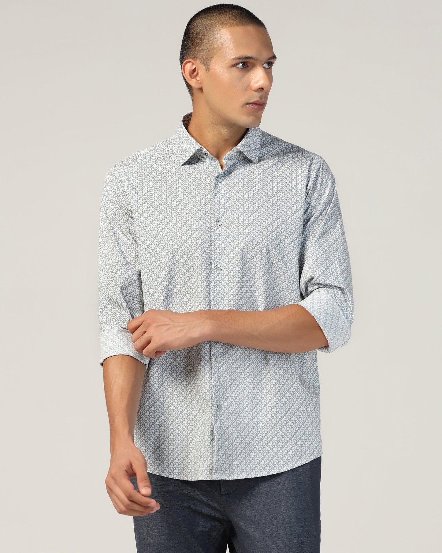 Casual Grey Printed Shirt - Zain
