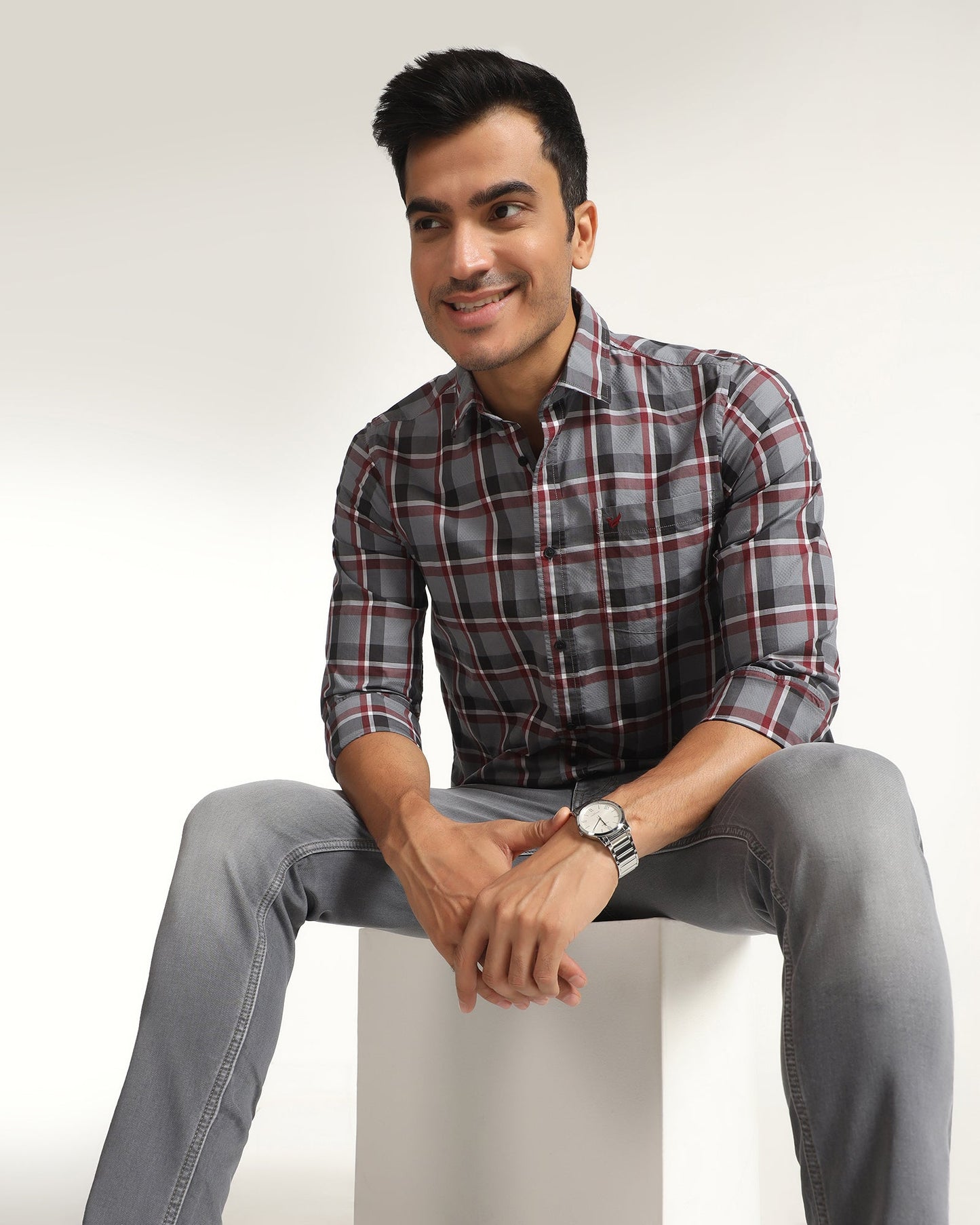 Casual Grey Check Shirt - Jace
