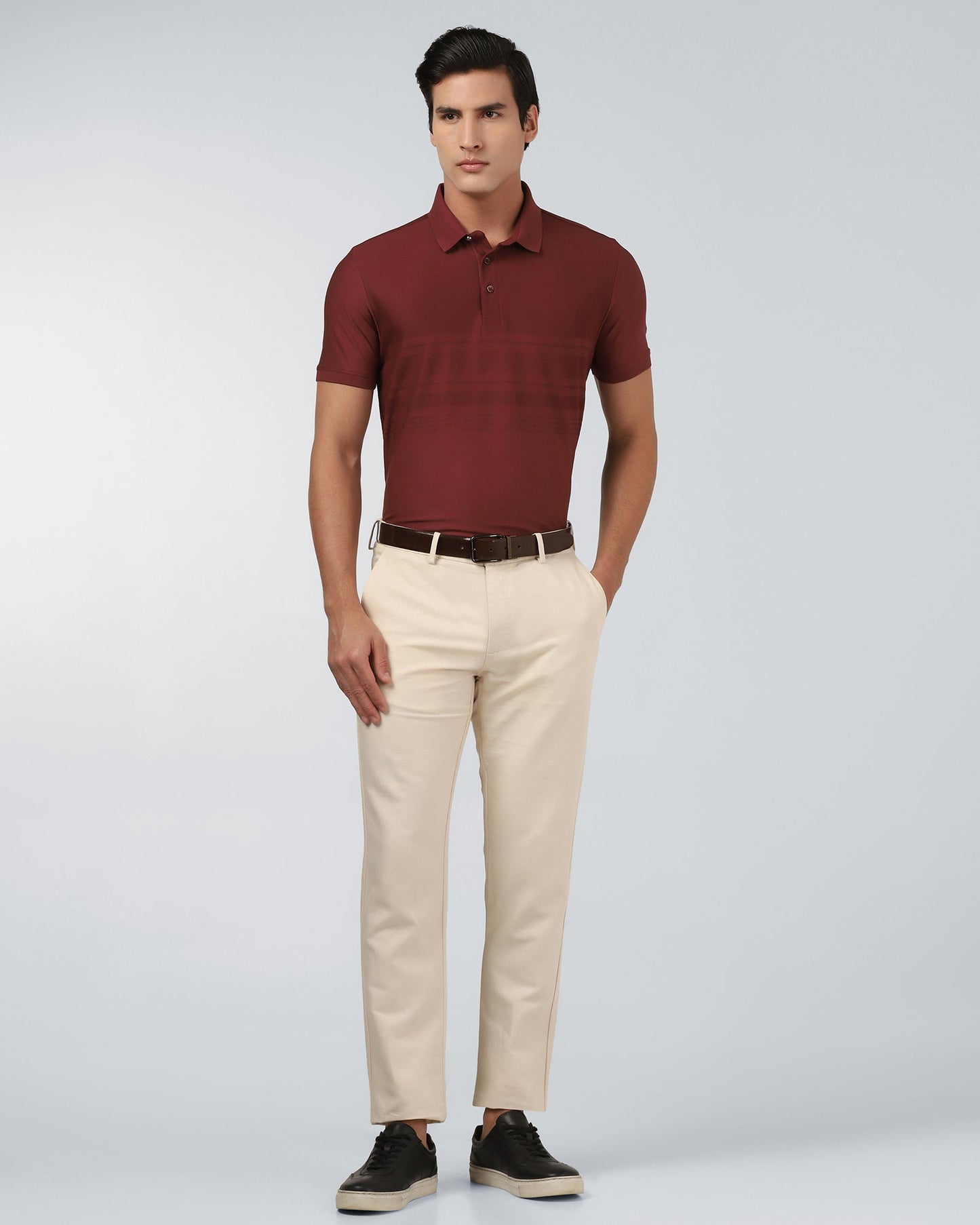 Ecru Linen Solid Khakis - Hazel