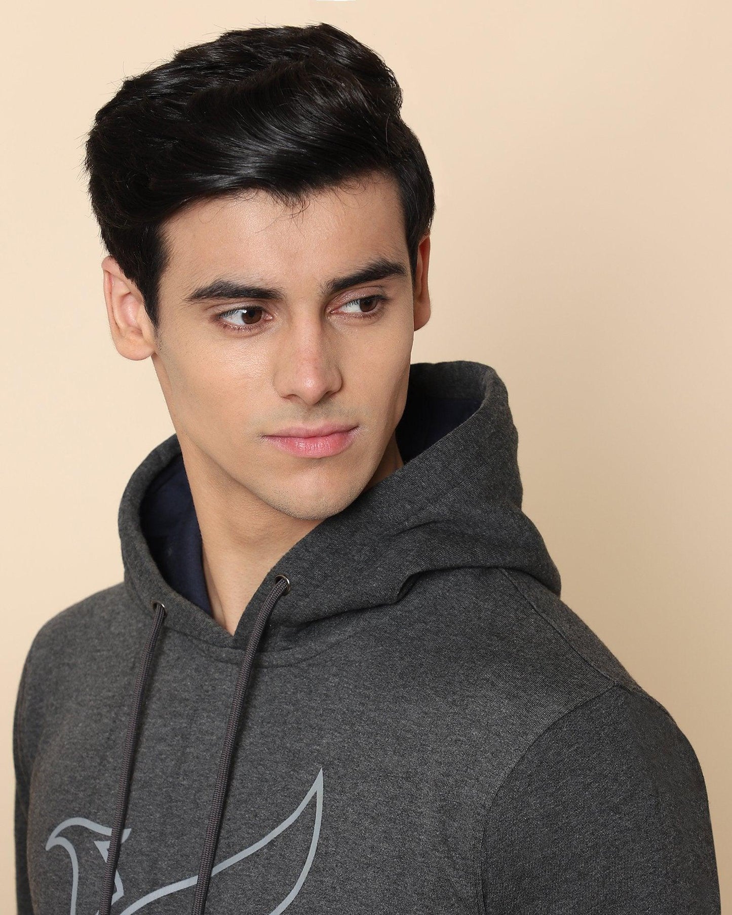 Freder Printed Logo Sweat Shirt In Charcoal Melange - blackberrys-clothing