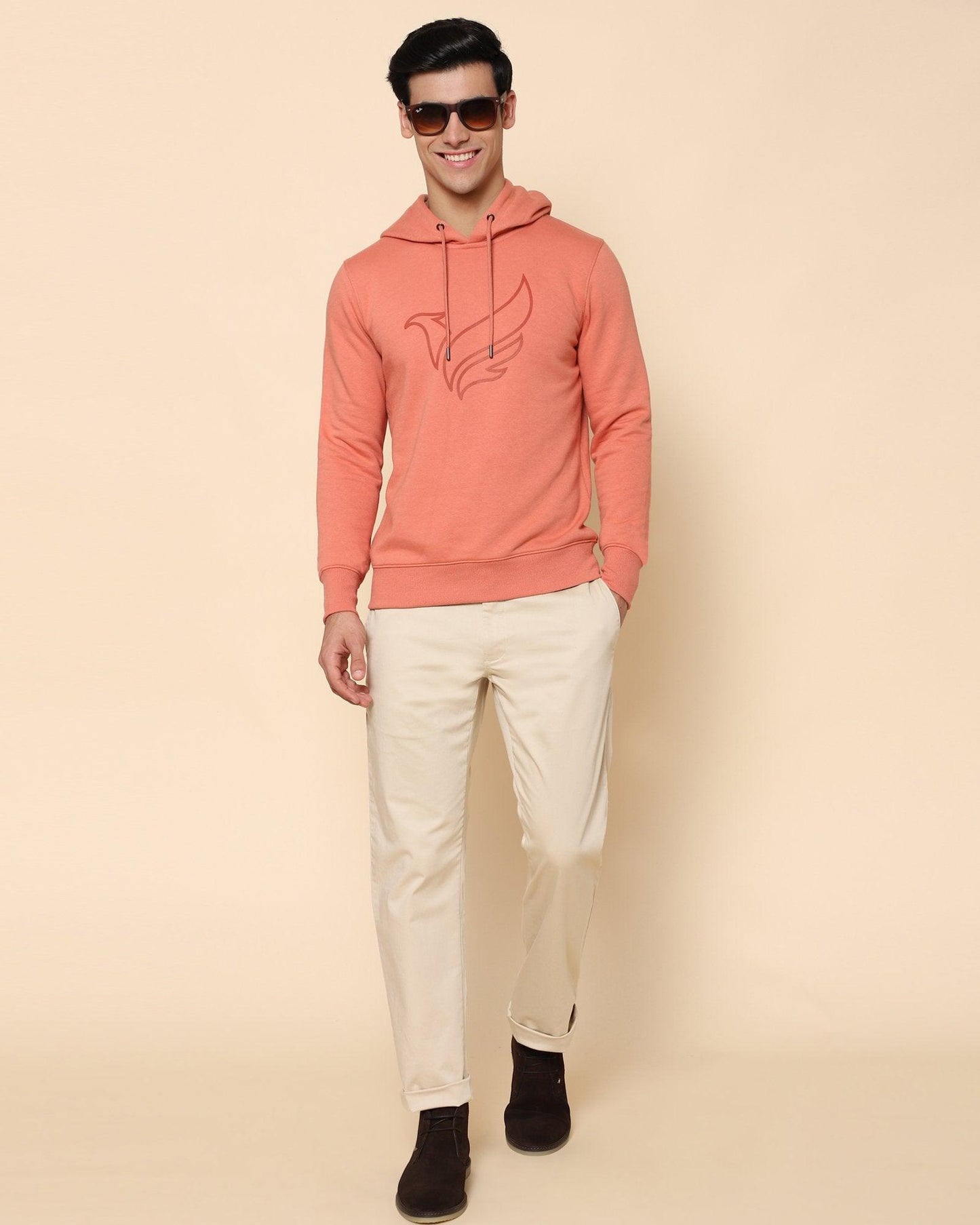 Freder Printed Logo Sweat Shirt In Orange - blackberrys-clothing