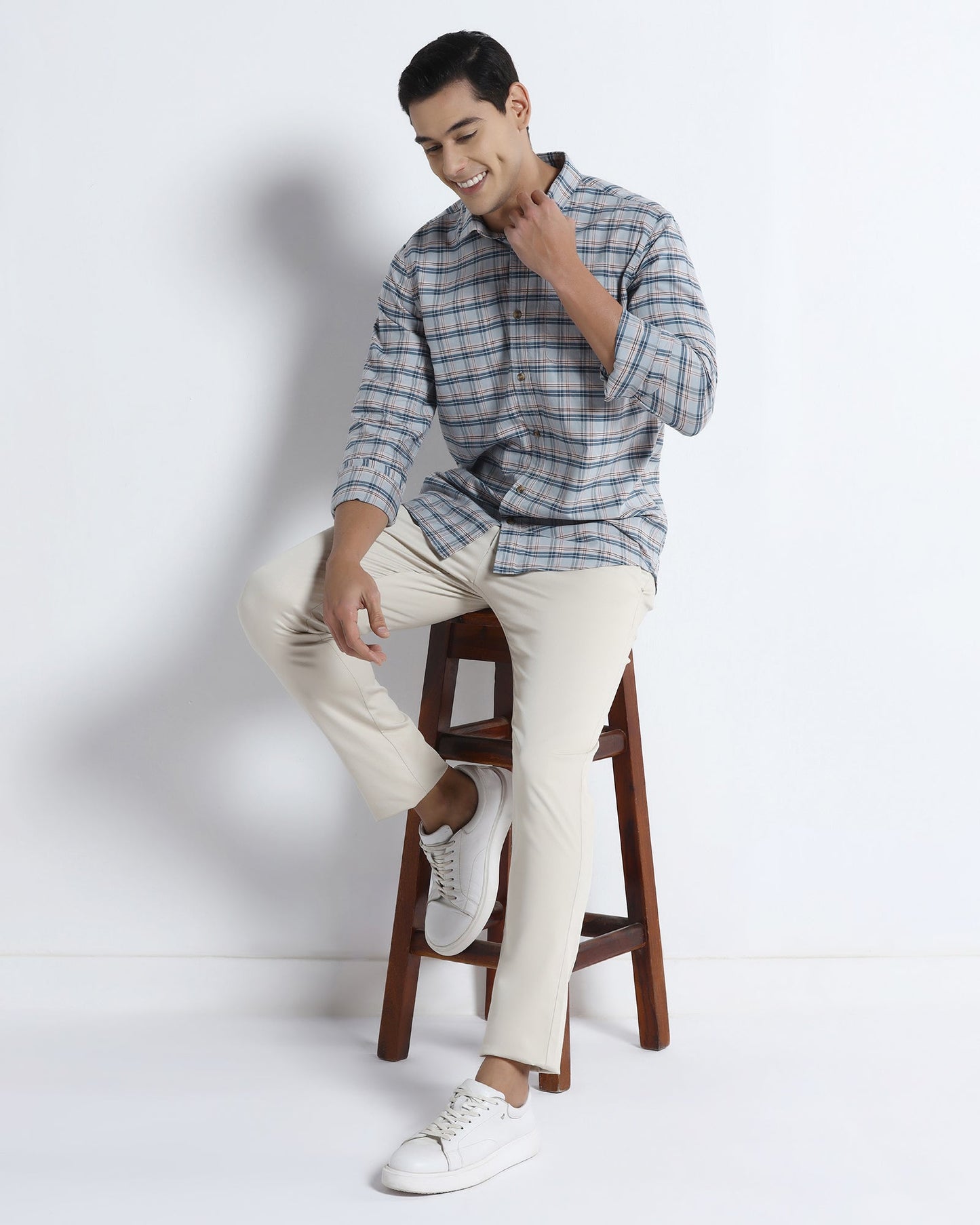 Grey Check Shirt - Valento