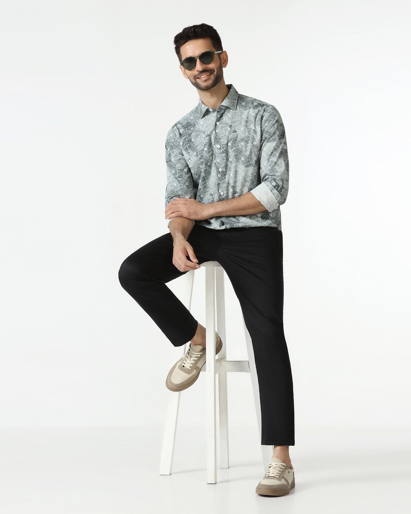 Grey Printed Shirt - Mose