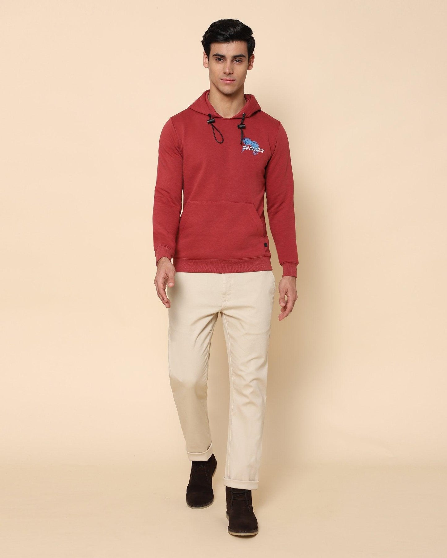 Keid Printed Sweat Shirt In Red - blackberrys-clothing