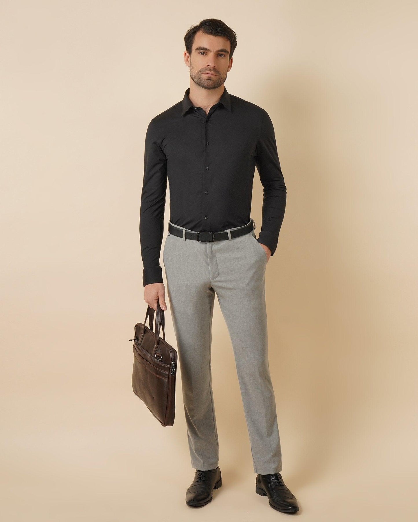 Kios Formal Classic Stretch Trouser In Light Grey (B95 Fit) - blackberrys-clothing