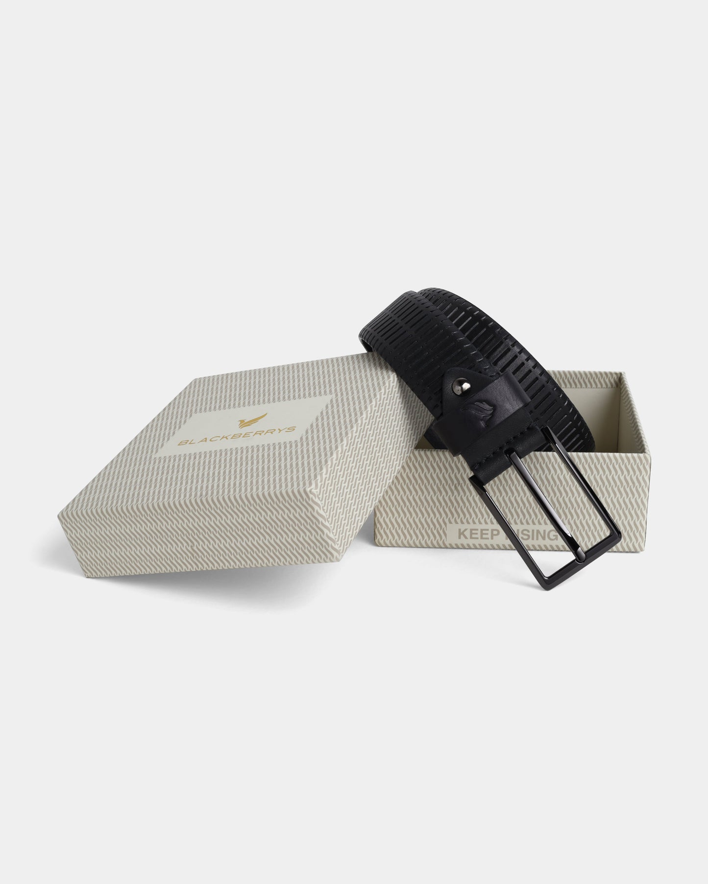 Leather Black Textured Belt - Adams