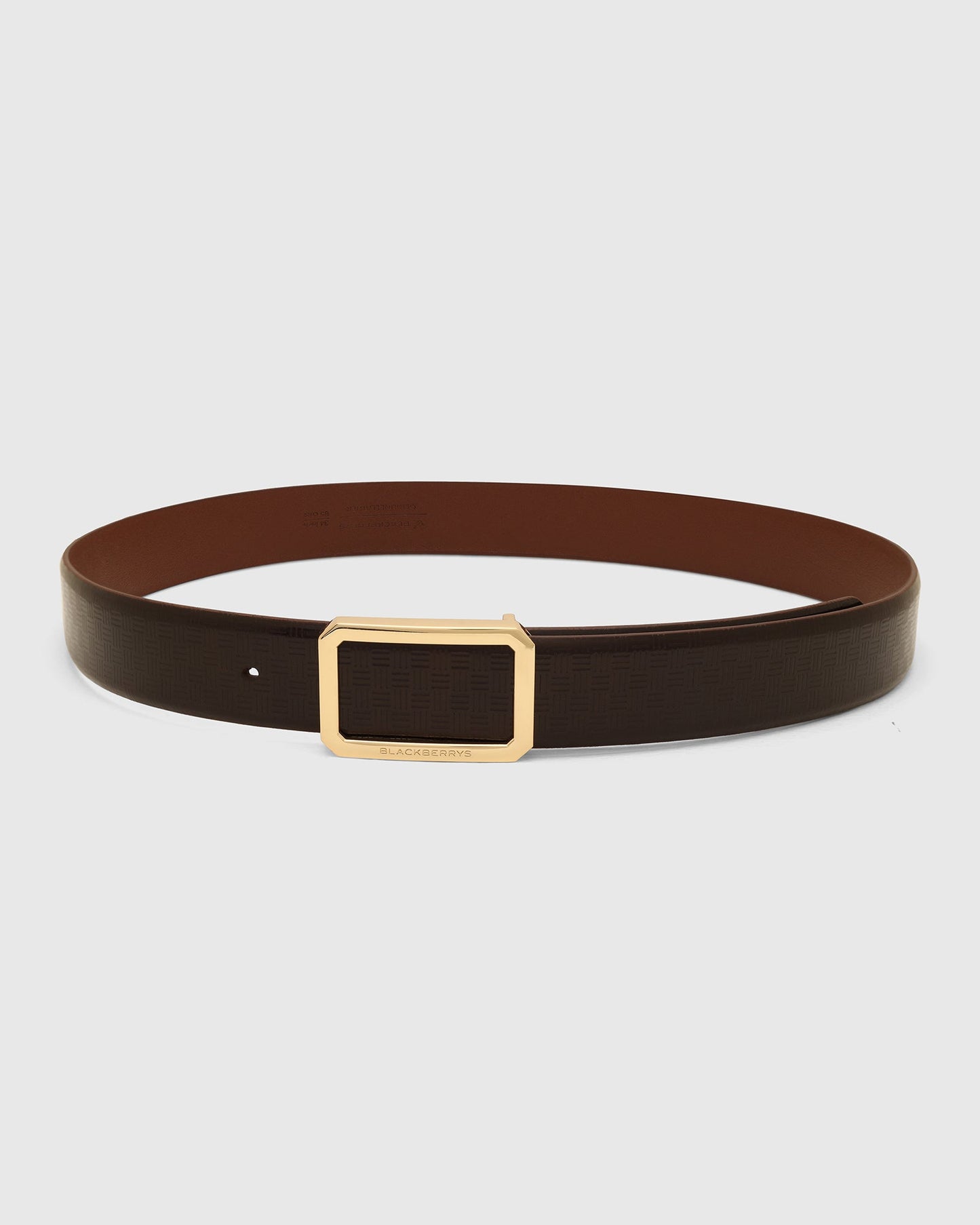 Leather Brown Textured Belt - 9Veran