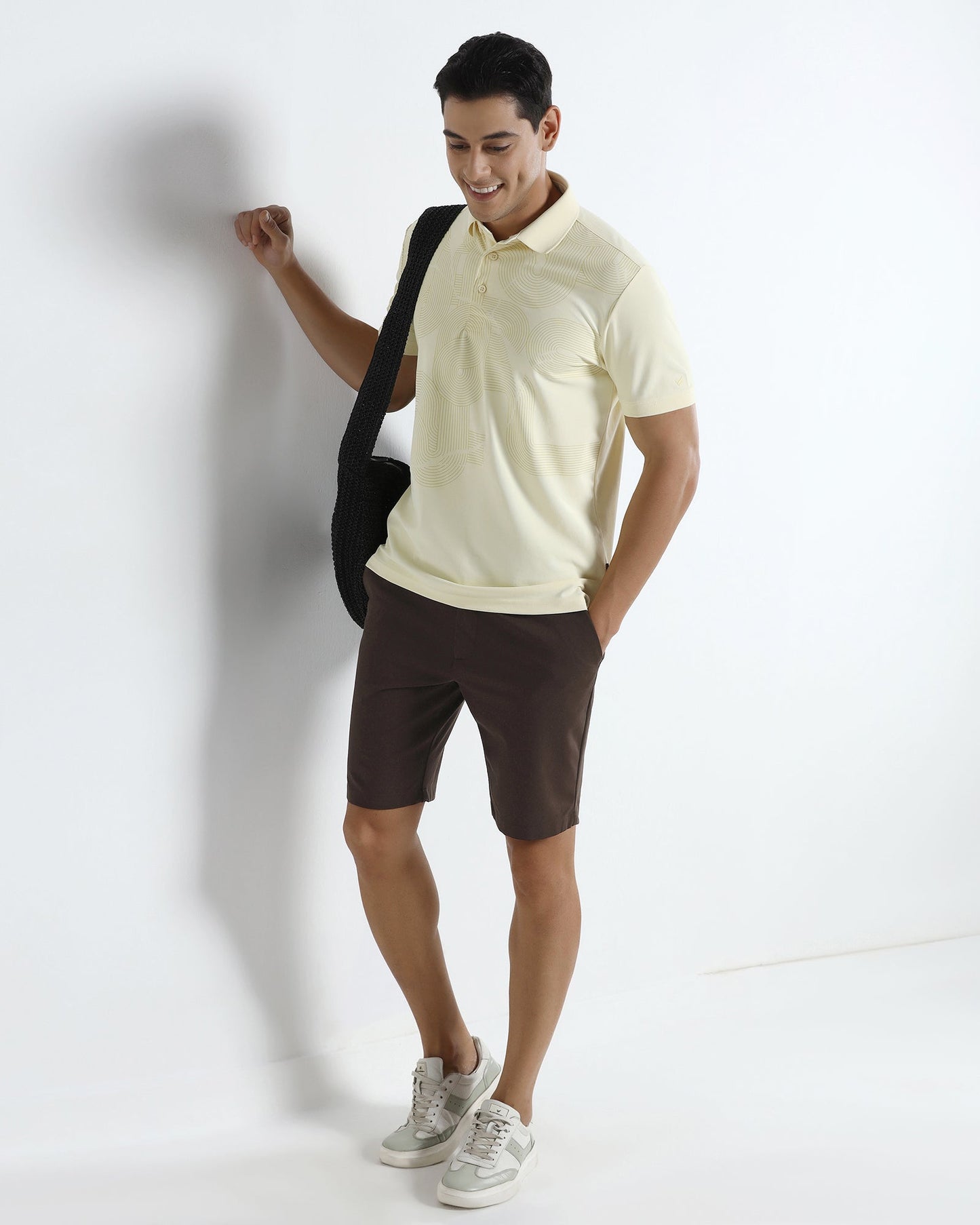 Lemon Yellow TechPro Printed Polo - Neville