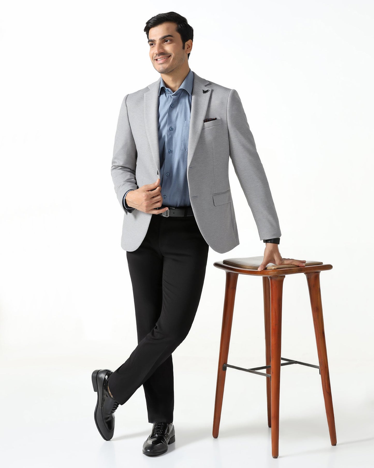 Light Grey Textured Blazer - Walker