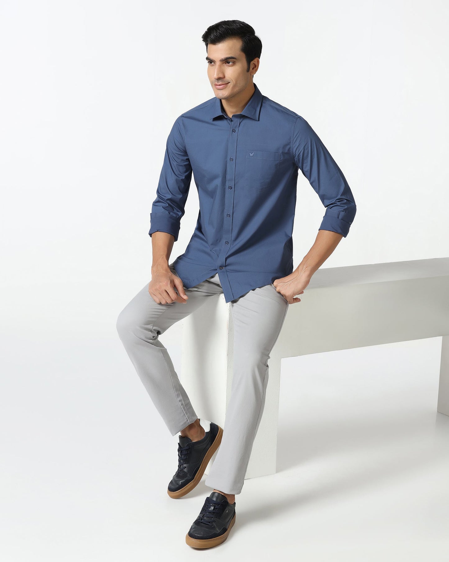 Light Grey Textured Khakis - Kary