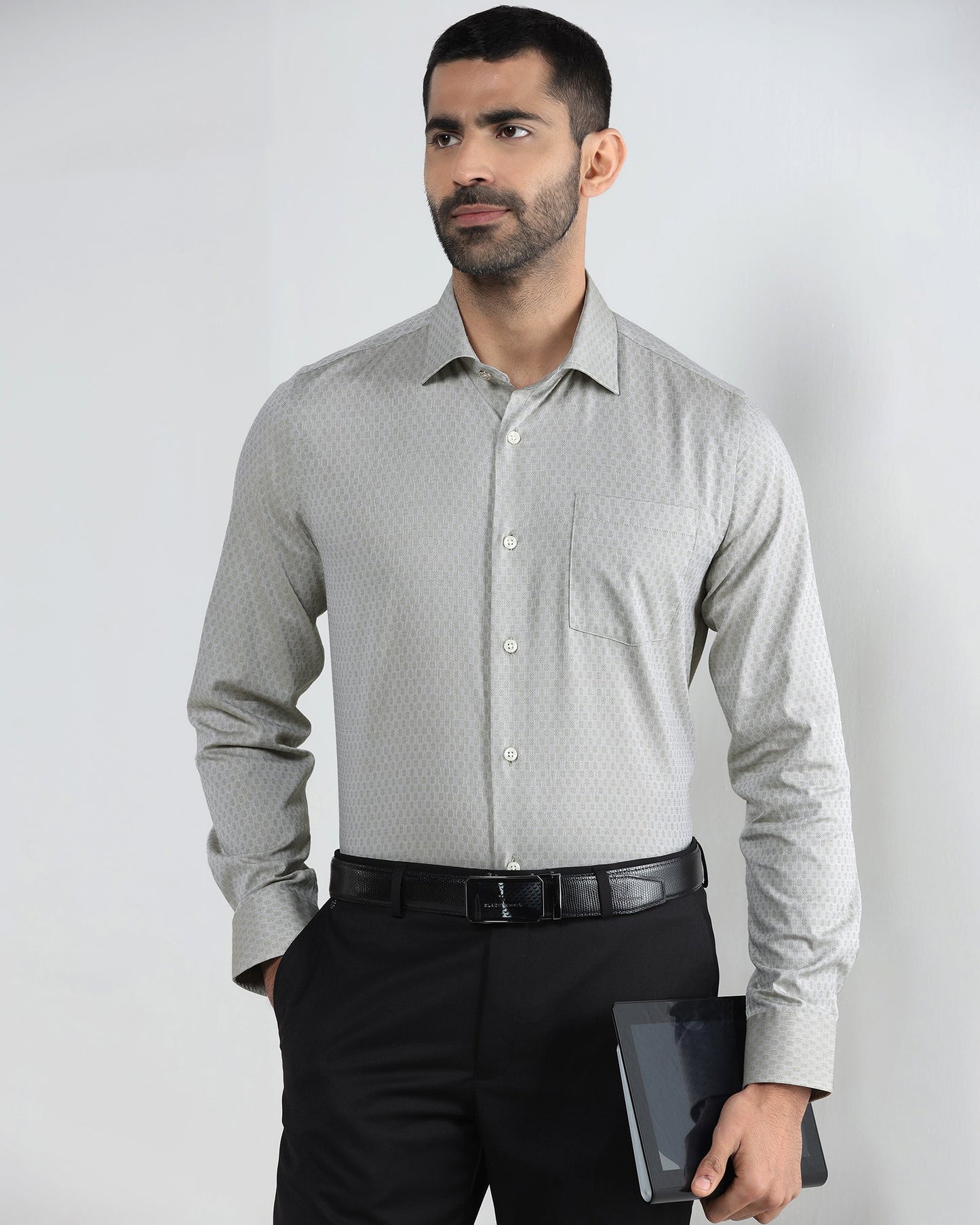 Light Olive Textured Shirt - Seon
