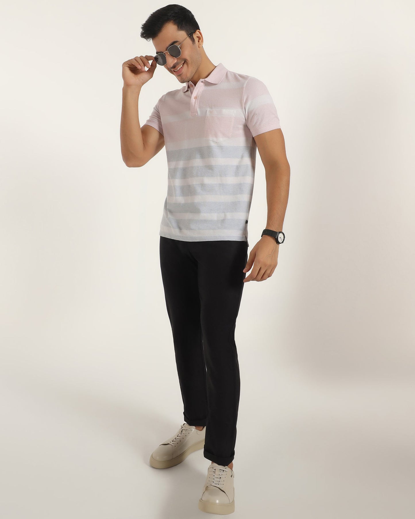 Linen Slim Comfort B-95 Casual Black Solid Khakis - Edwin
