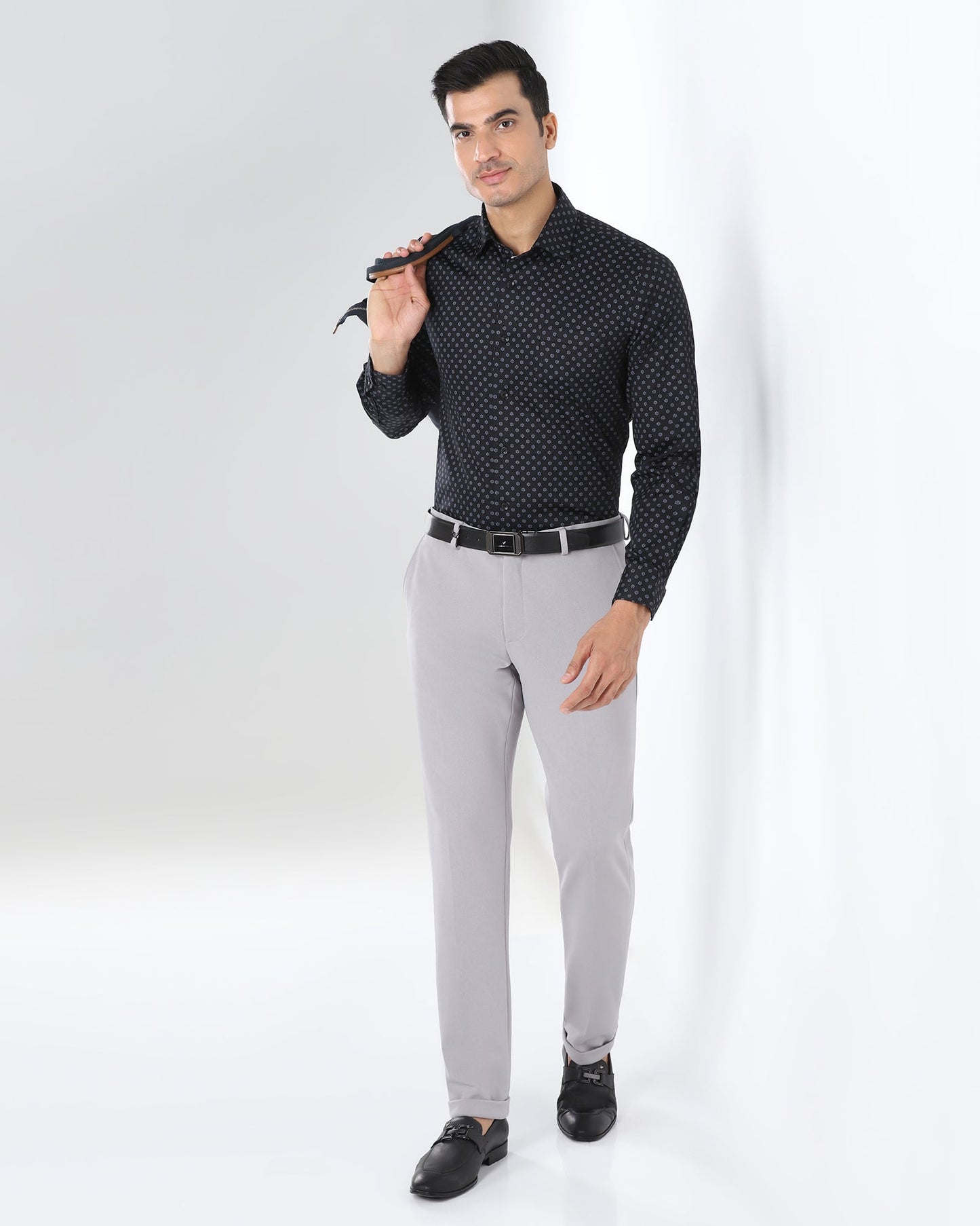 Formal Black Printed Shirt - Title
