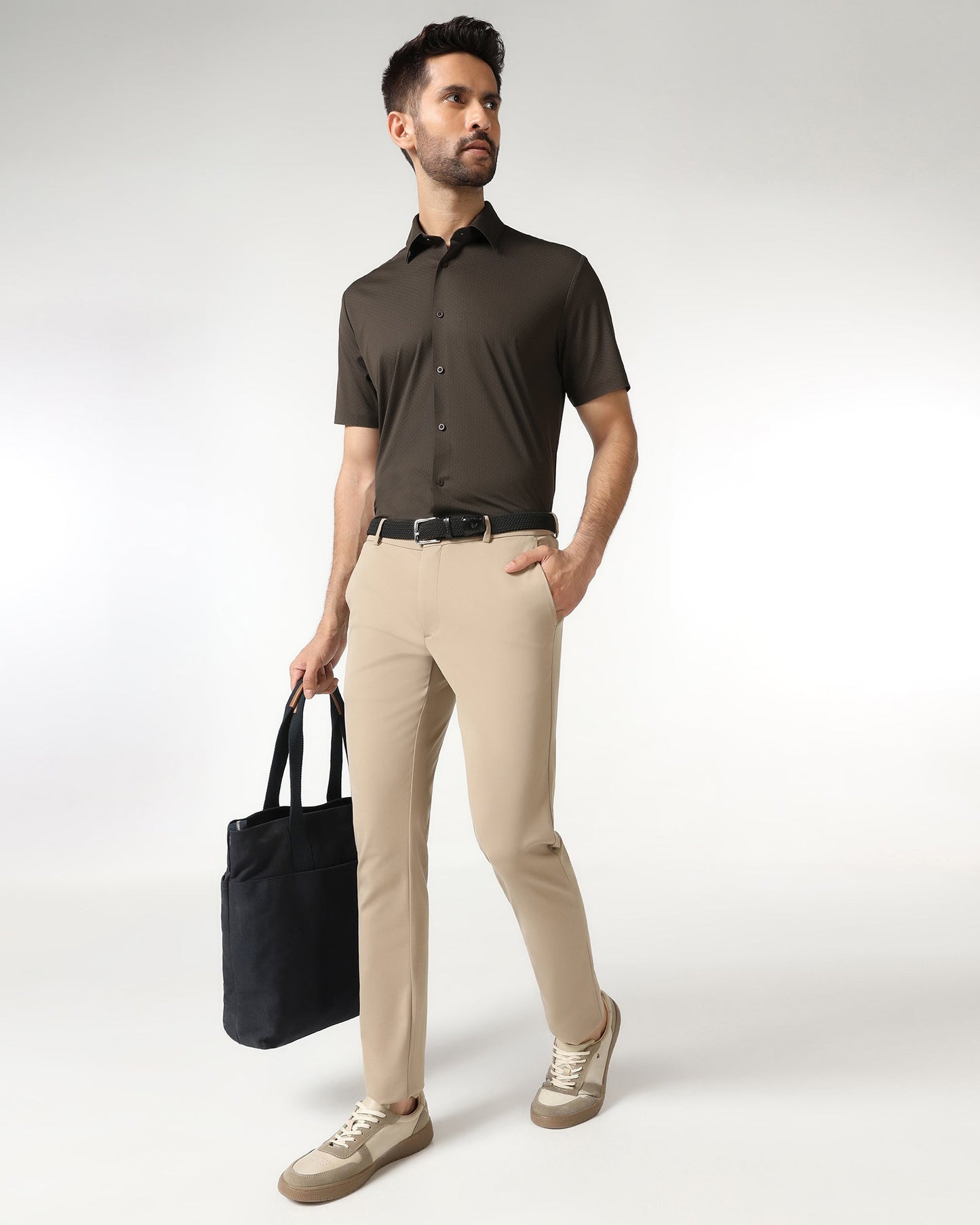Mouse Half Sleeve Techpro Textured Shirt - Hurton