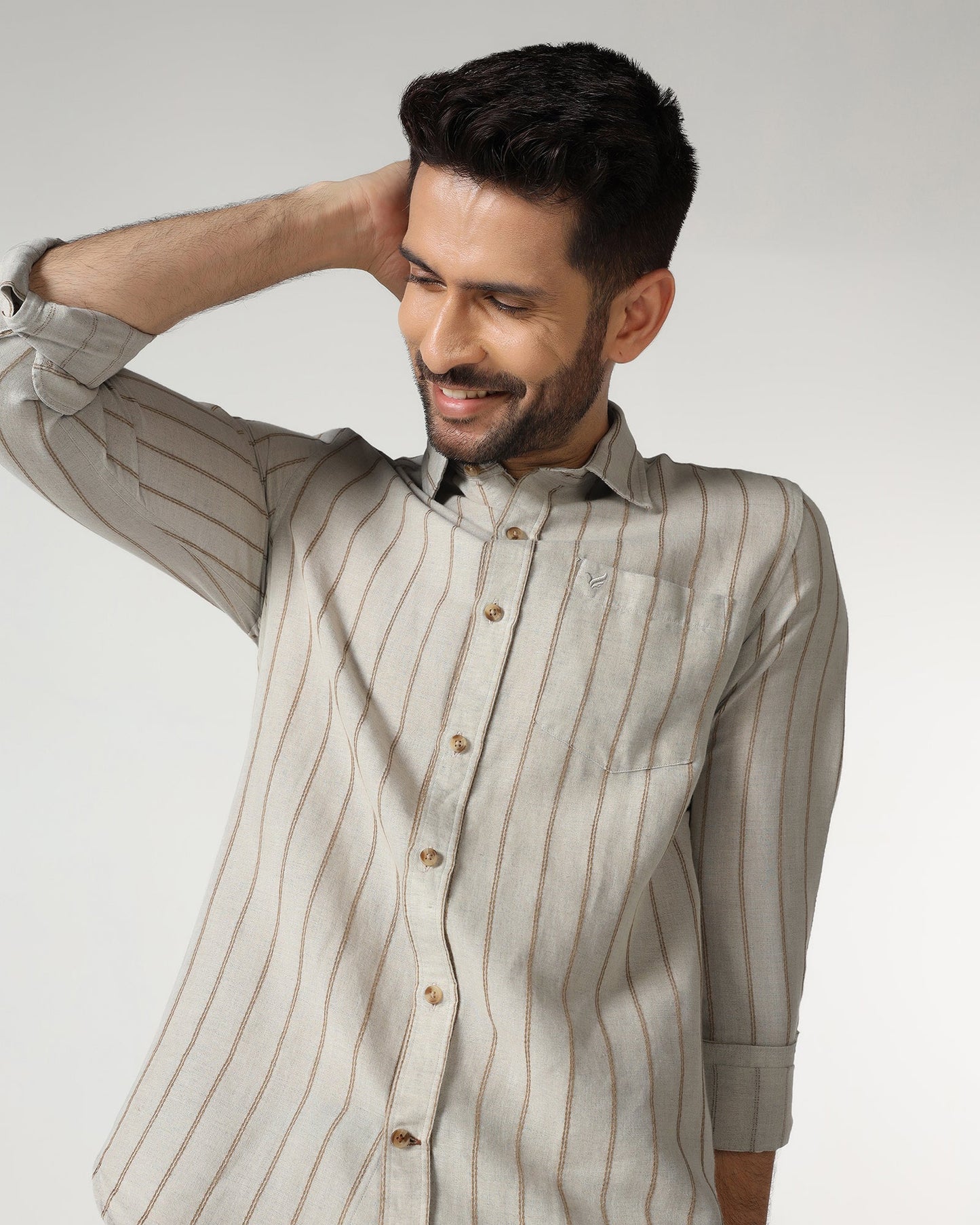 Natural Linen Stripe Shirt - Raydon