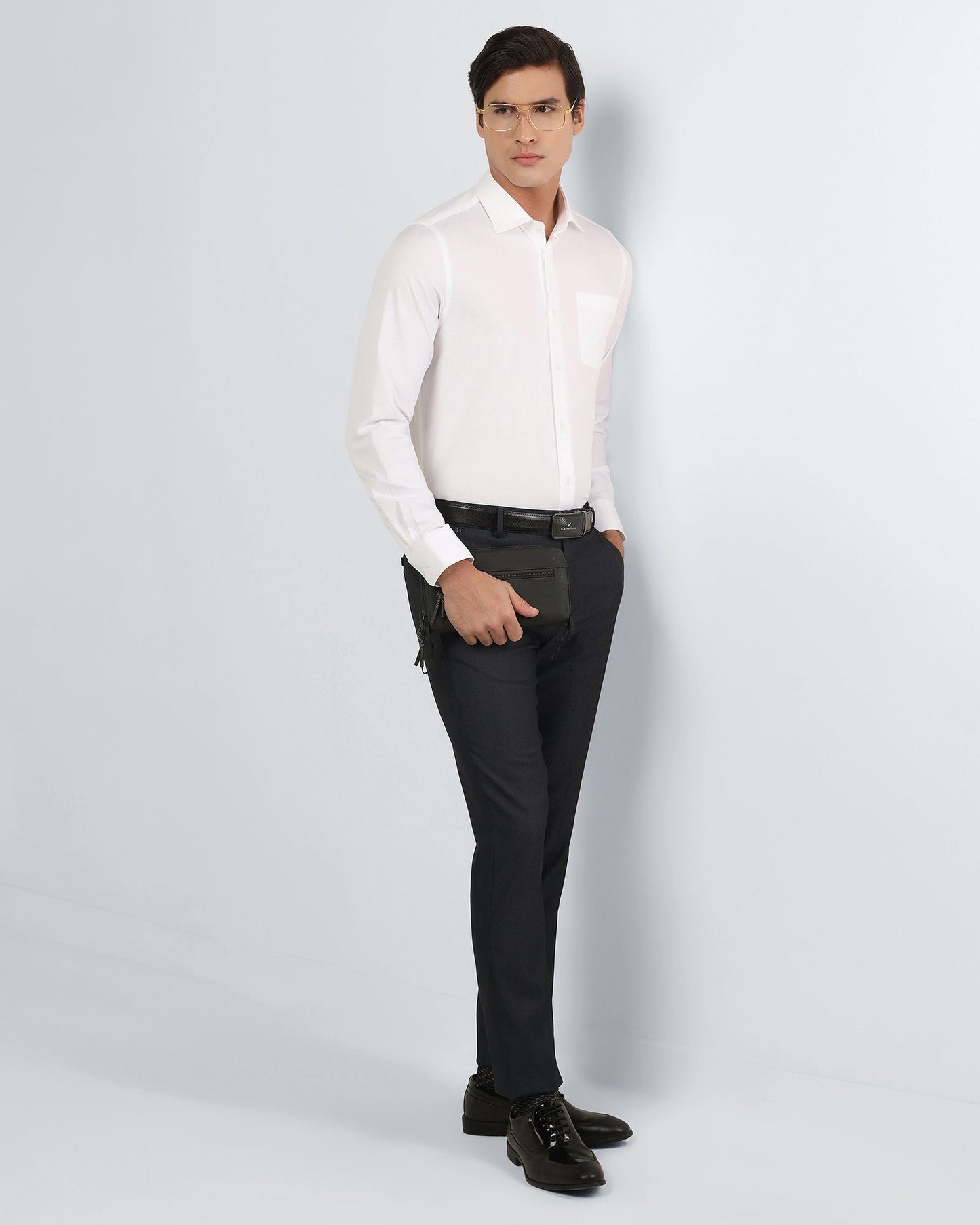 Navy Textured Trouser - Alan