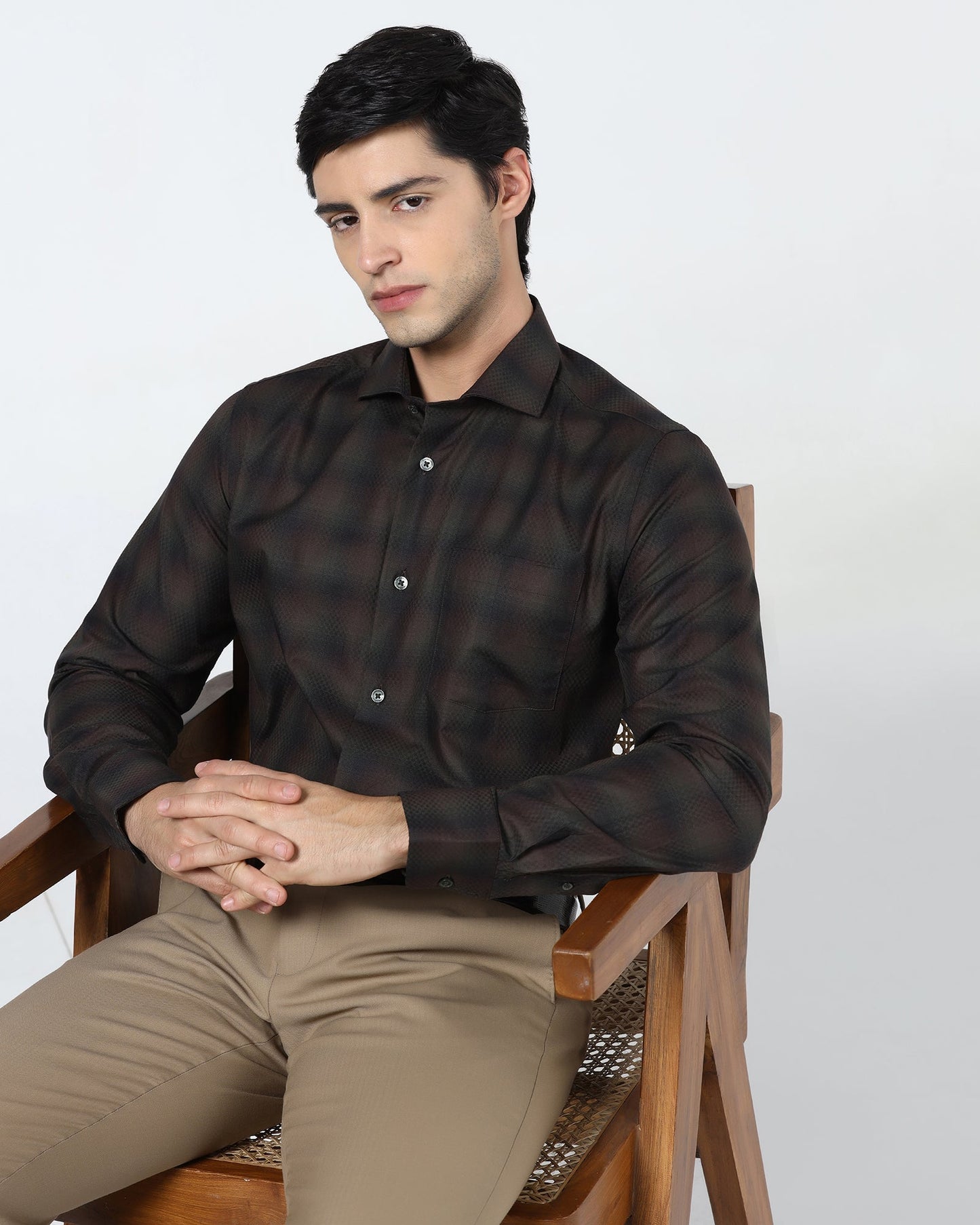 Olive Check Shirt - Perkin