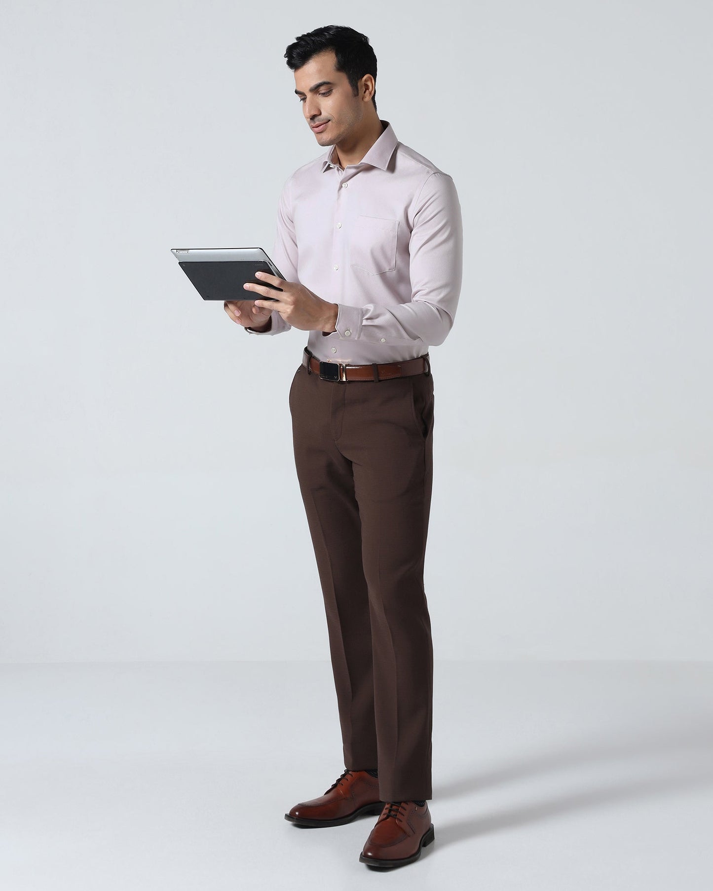 Pink Non Iron Textured Shirt - P31