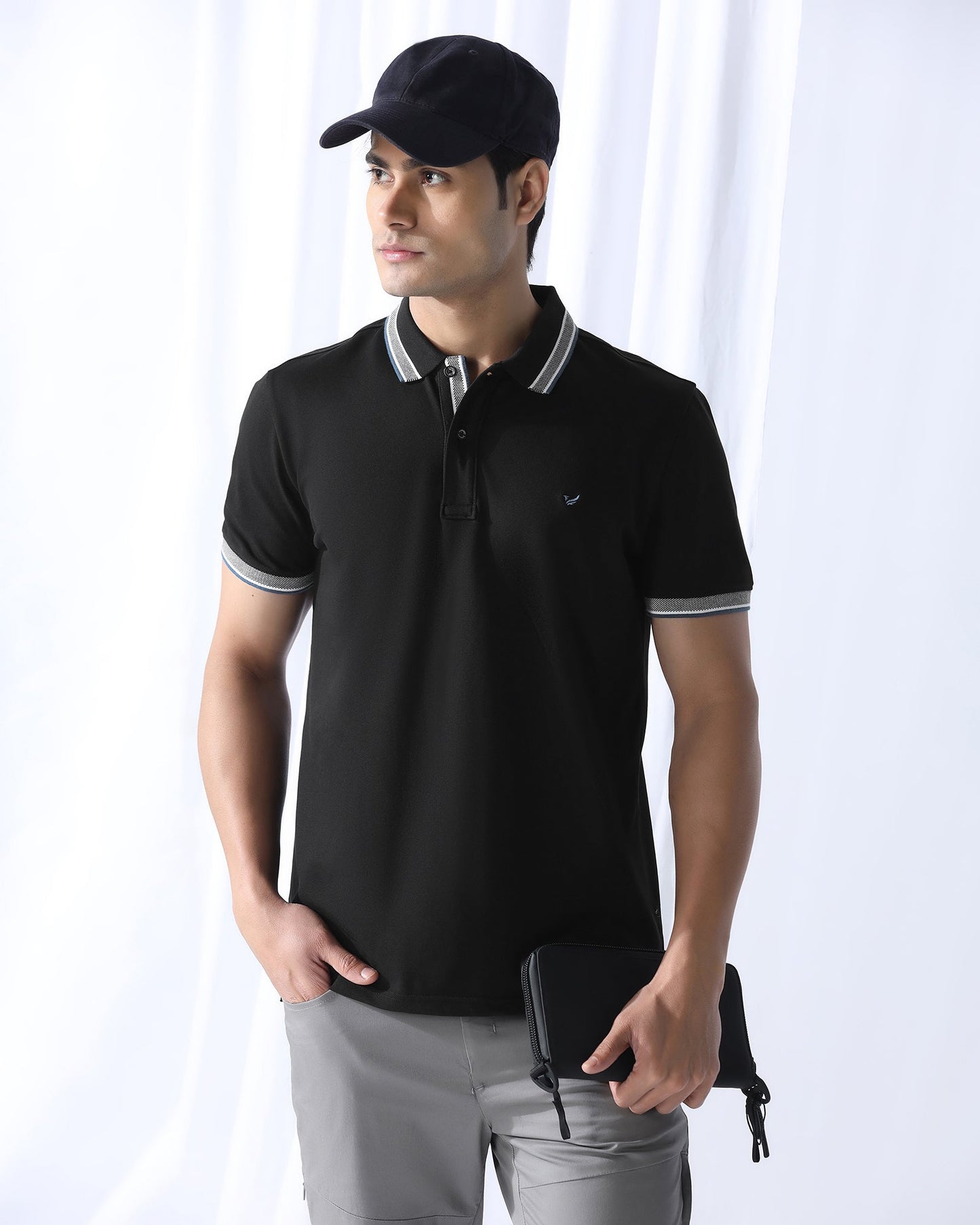Polo Black Solid T-Shirt - Taurus