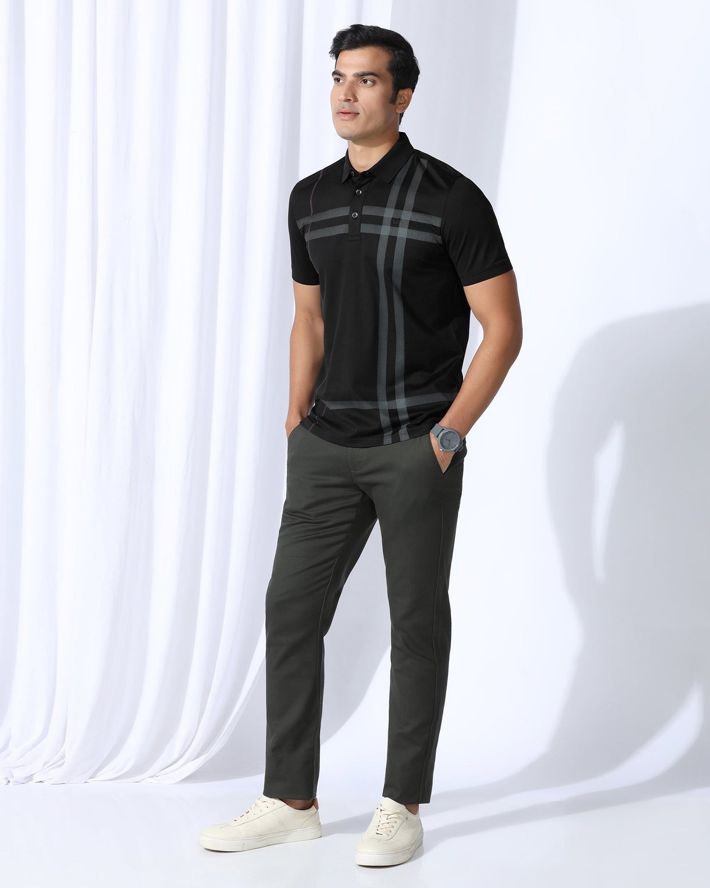 Polo Black Printed T-Shirt - Saddy