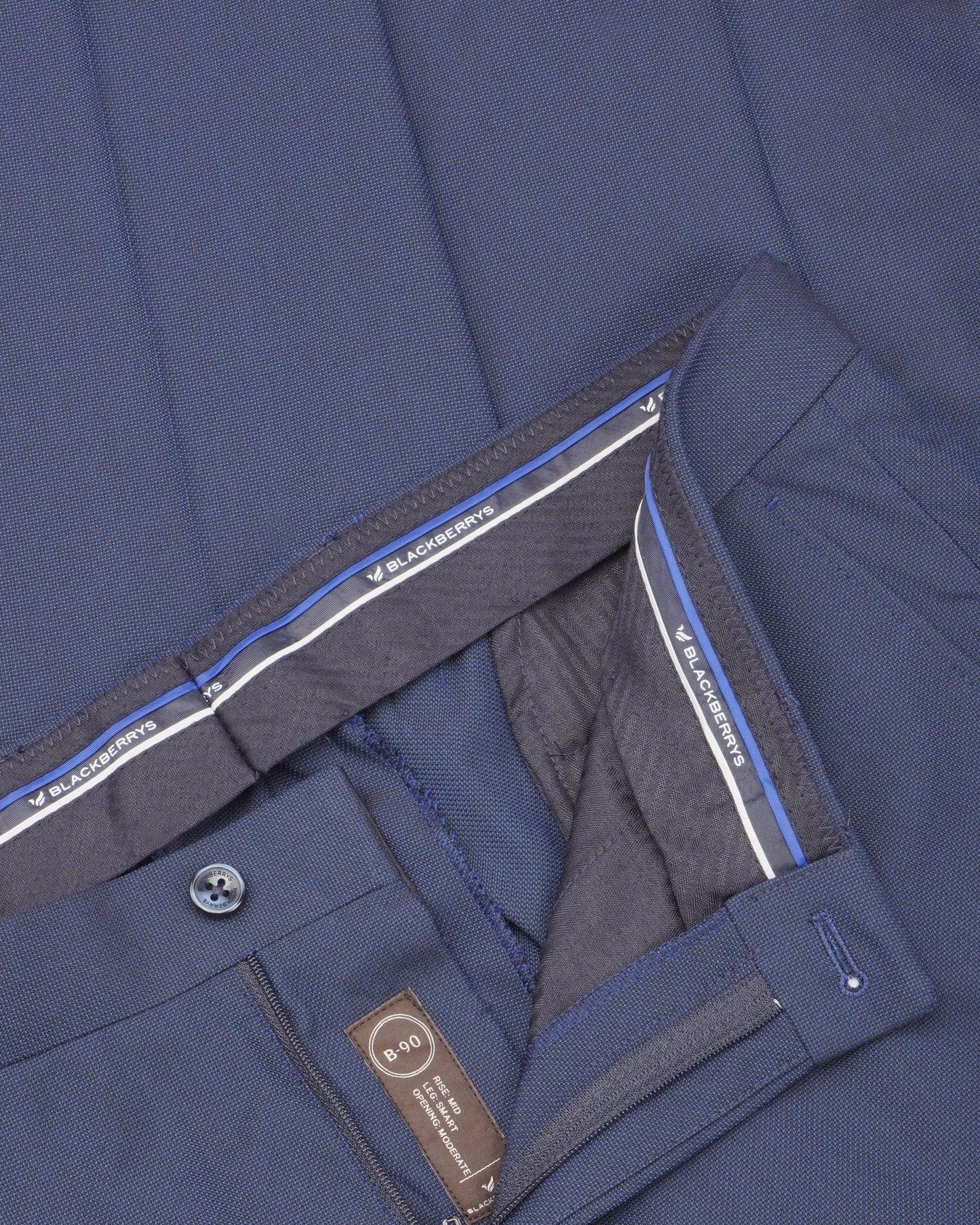 Selta Formal Technowaist Trouser In Navy (B90 Fit) - blackberrys-clothing