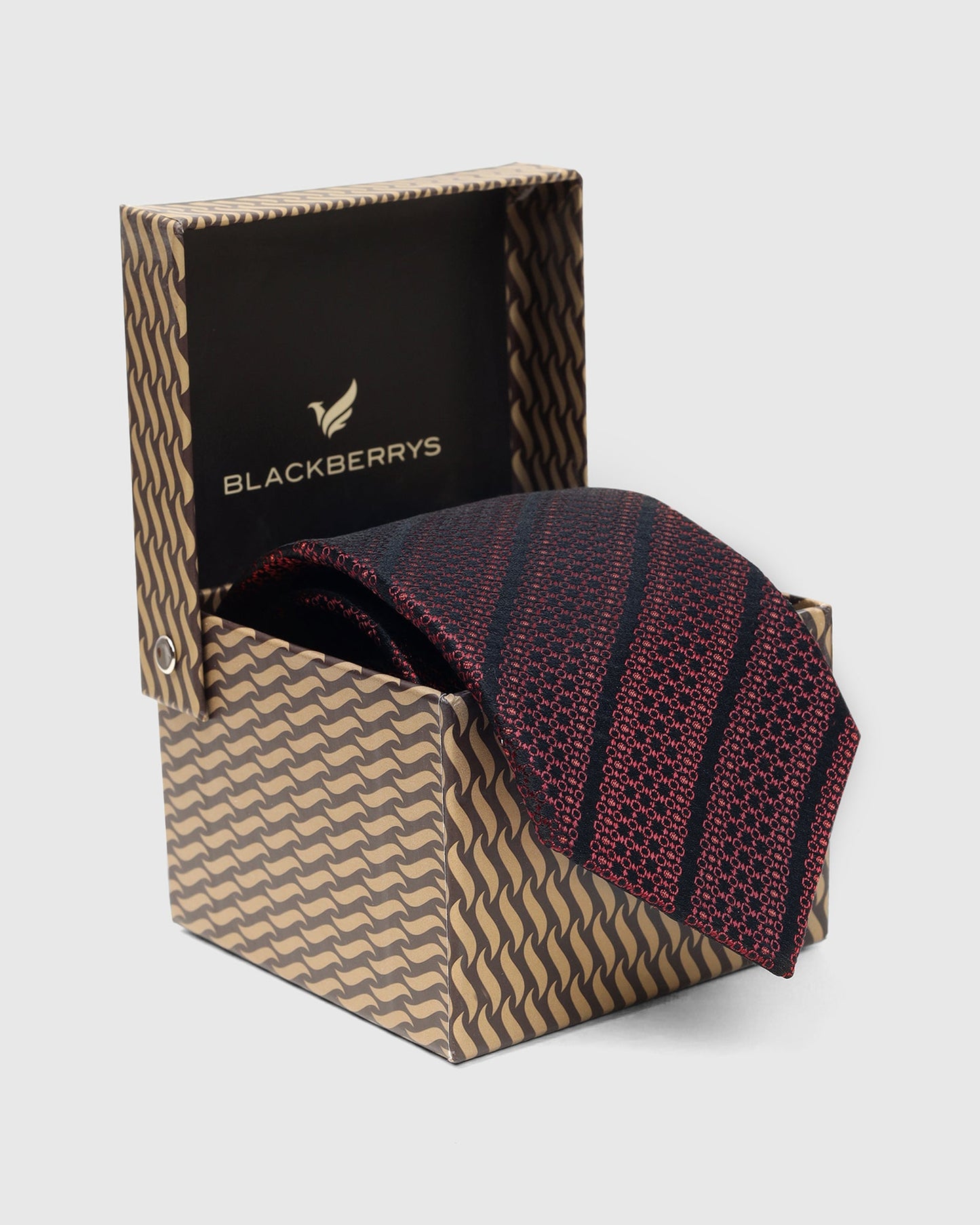 Silk Maroon Jacquard Tie - Vaso