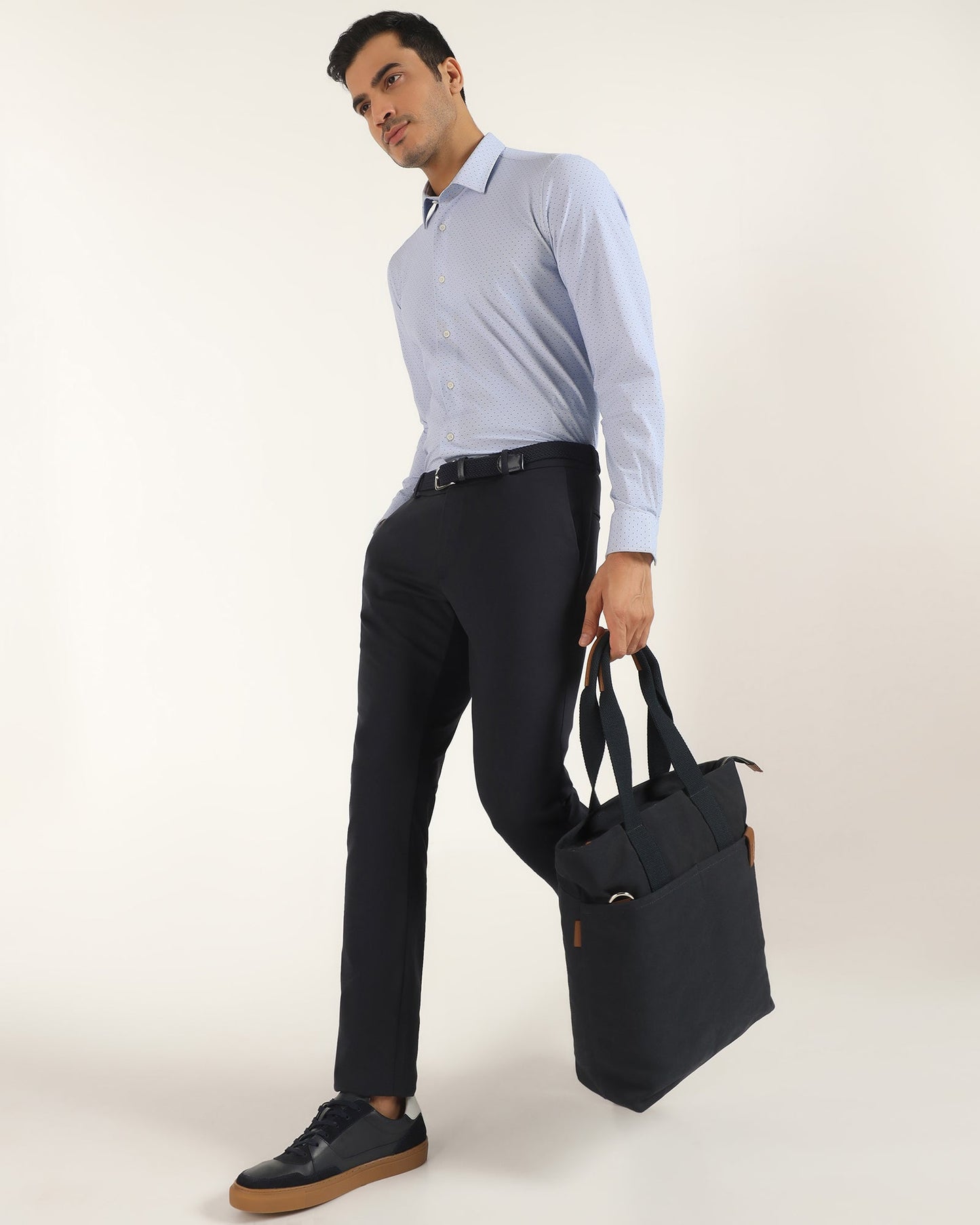 TechPro Formal Blue Printed Shirt - Draco