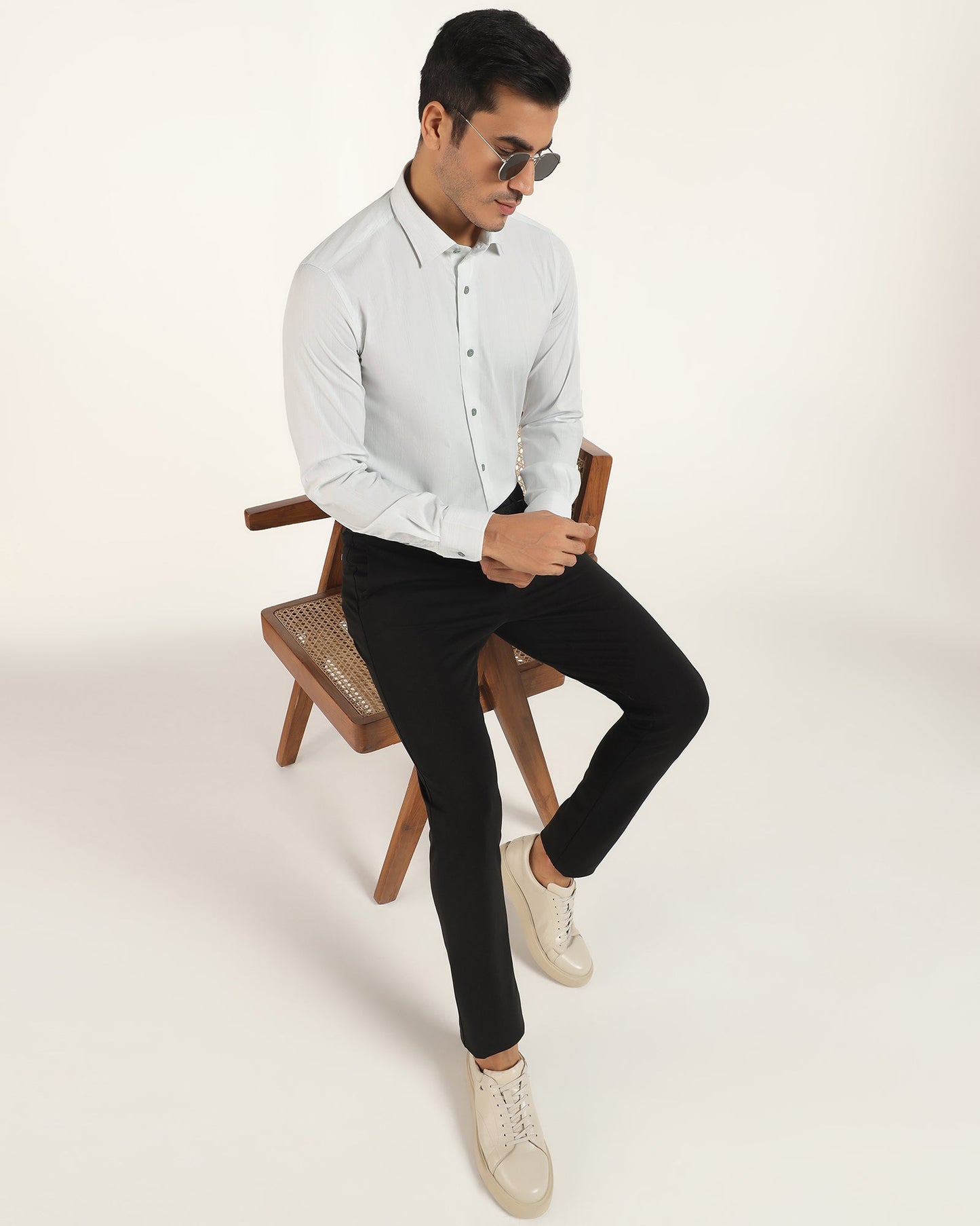 TechPro Formal Mint Stripe Shirt - Retro