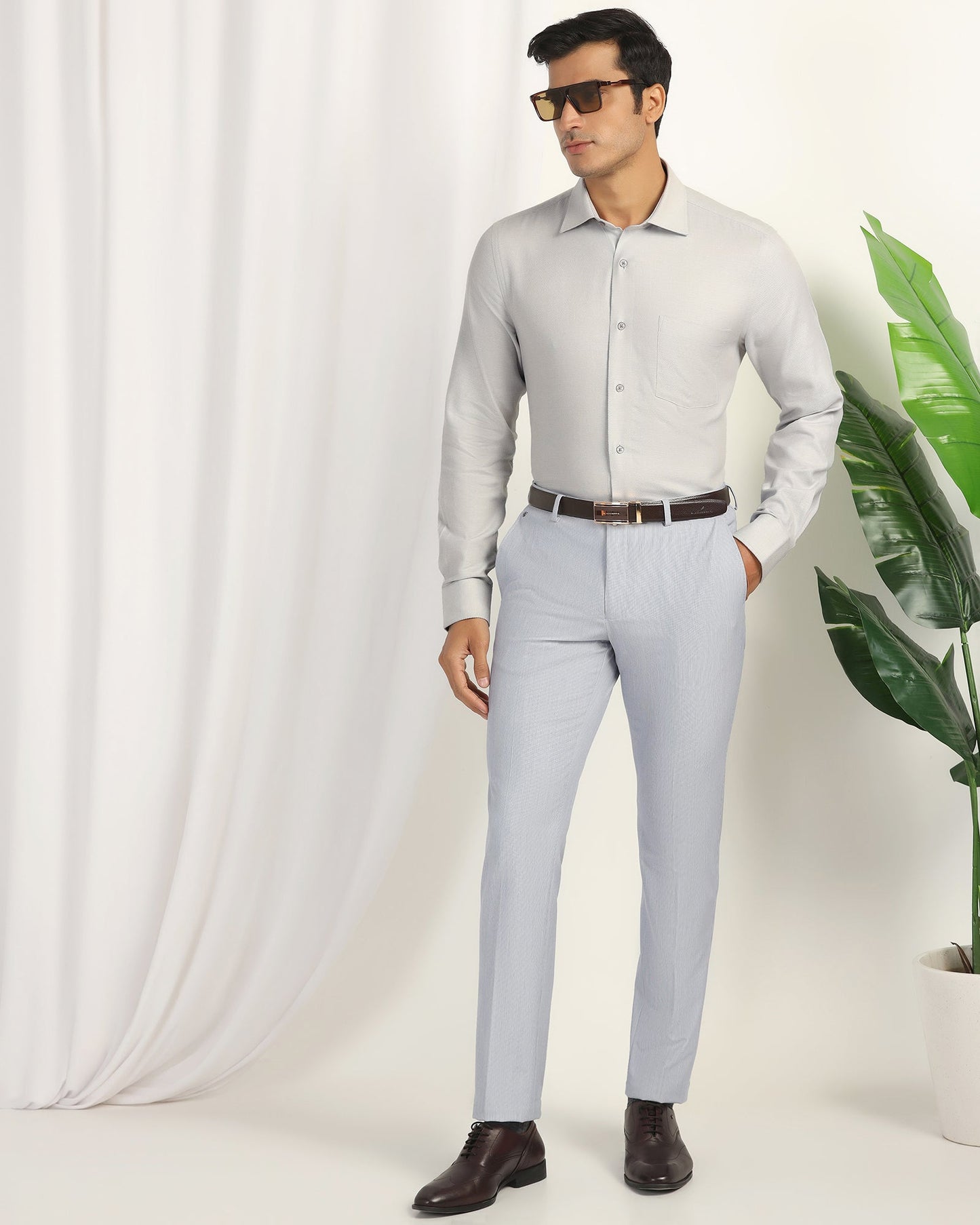 Temp Tech Formal Grey Textured Shirt - Revolve