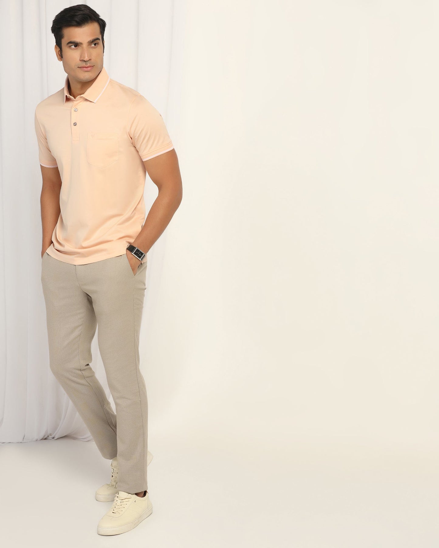 Polo Peach Solid T-Shirt - Orion