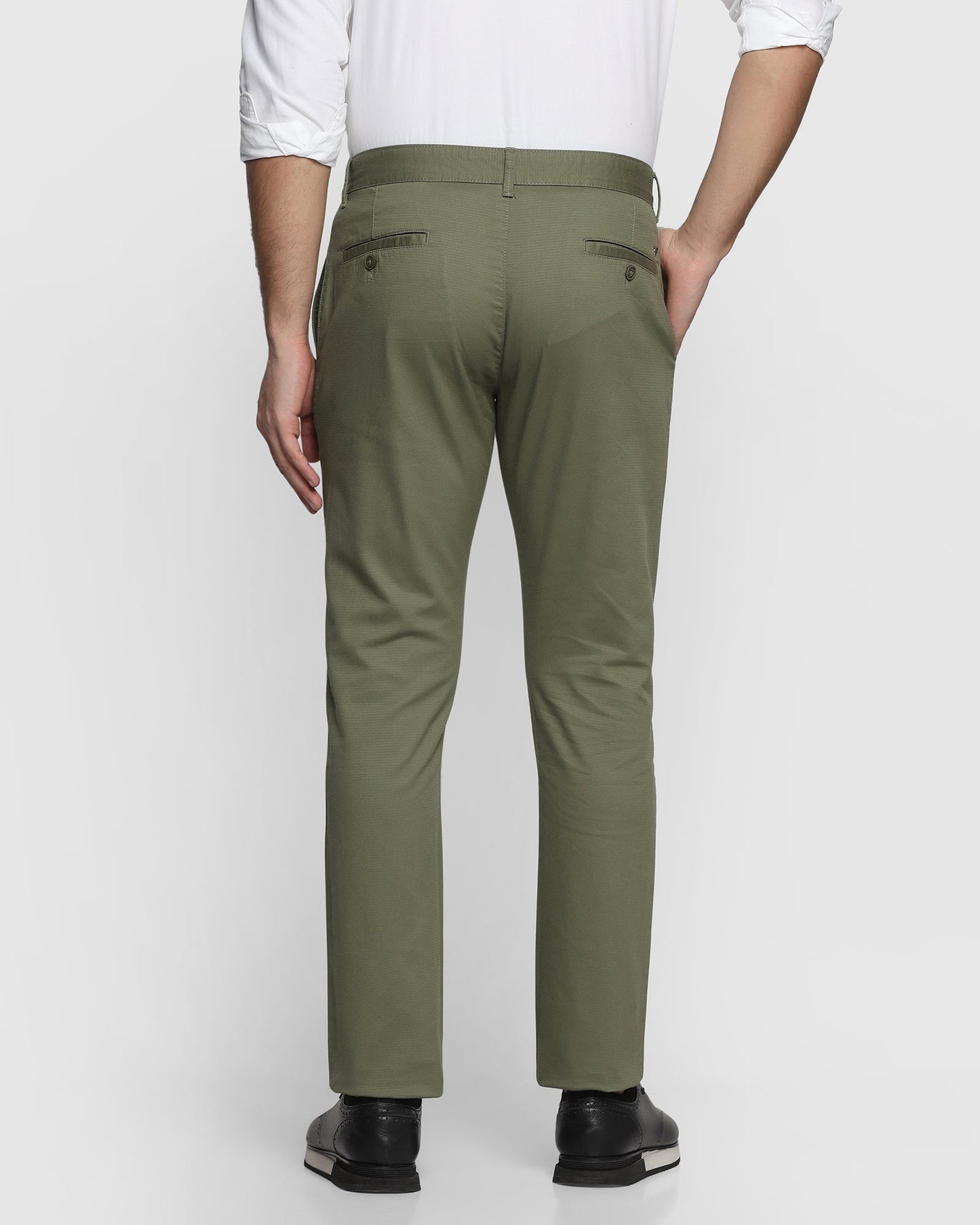 Textured Casual Khakis In Olive B-95 (Emily)