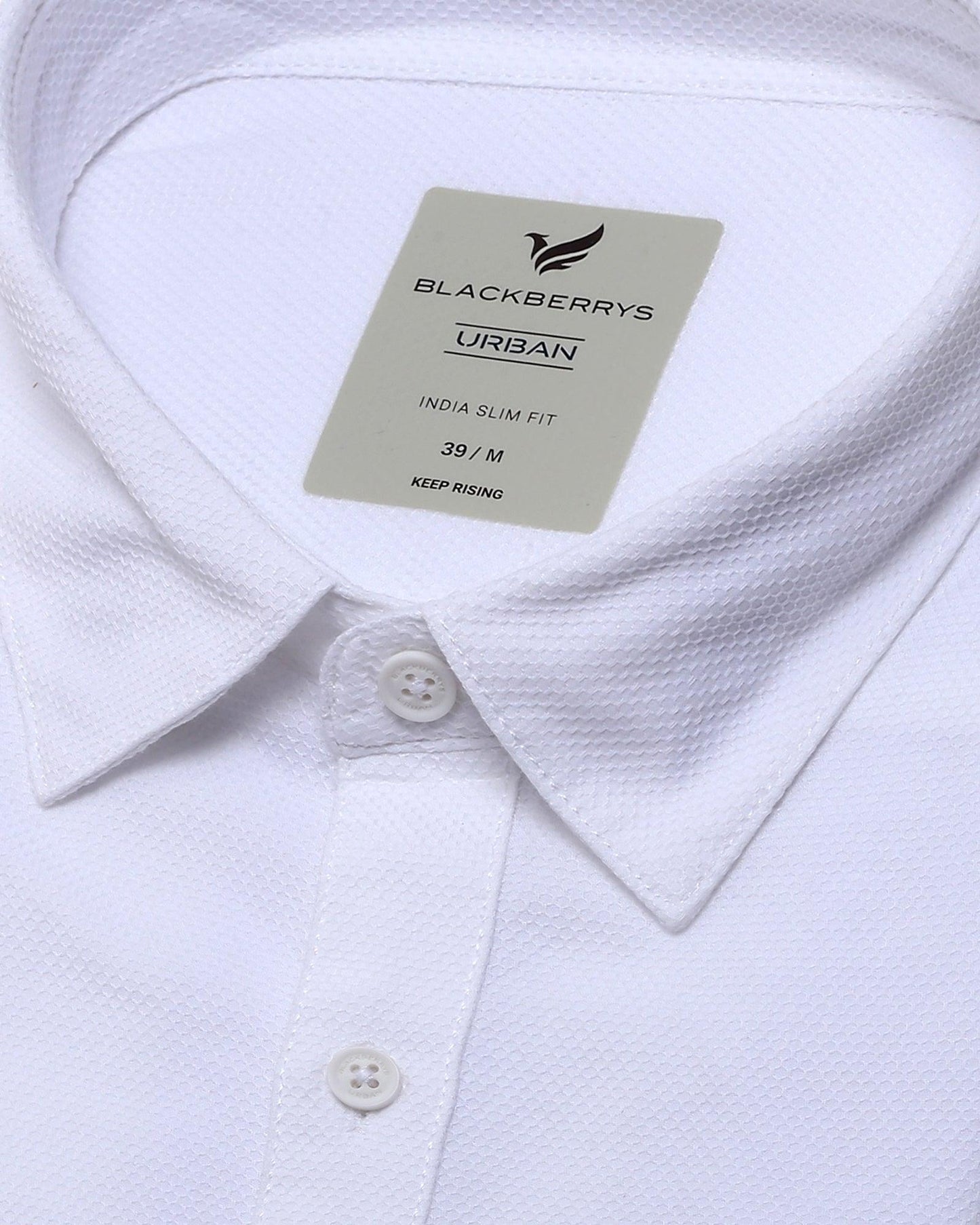 Textured Casual Shirt In White (Bolt)