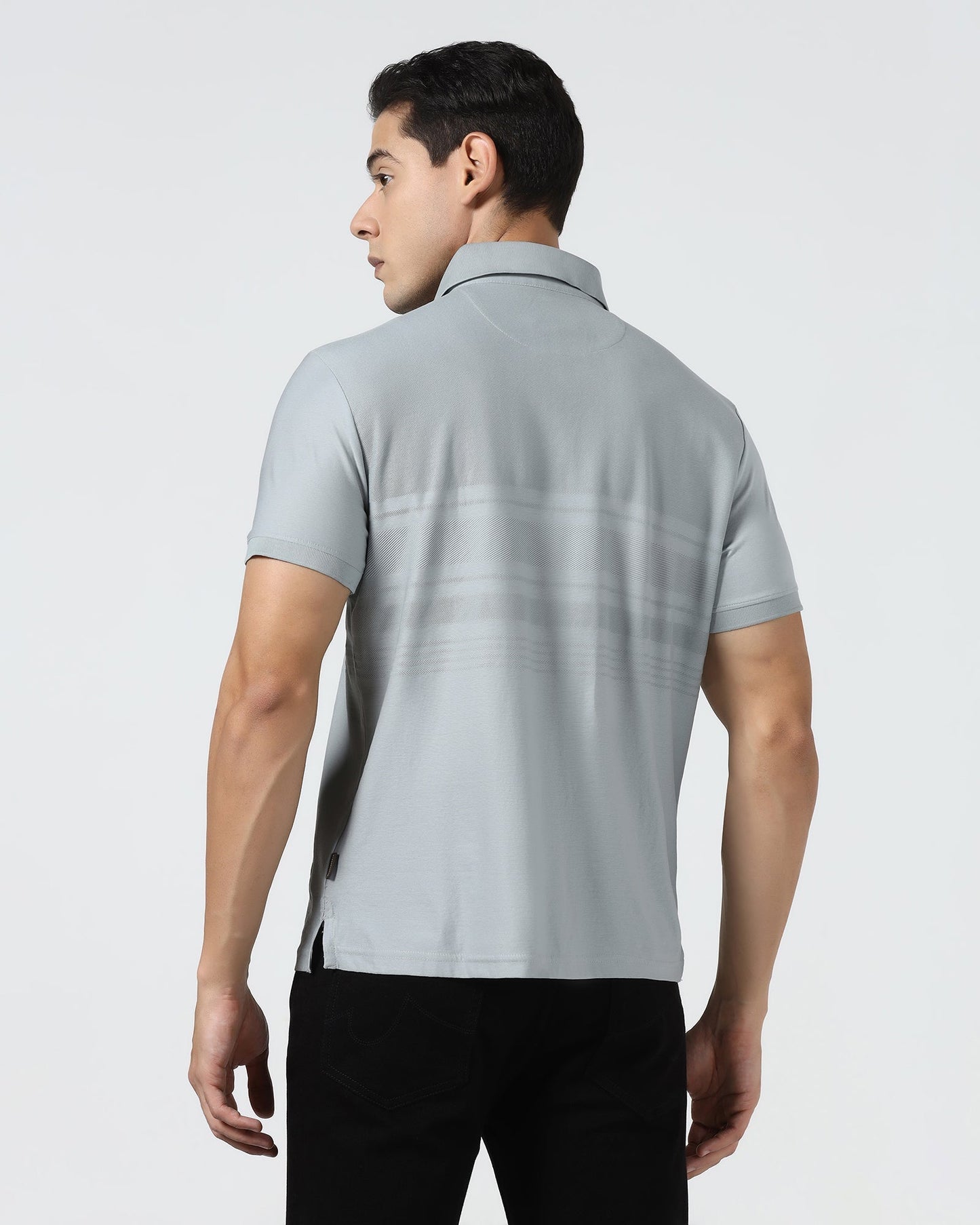 Ash Grey Textured Polo - Peek