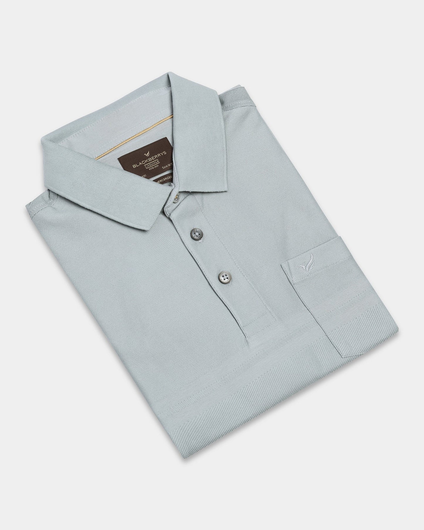 Ash Grey Textured Polo - Peek