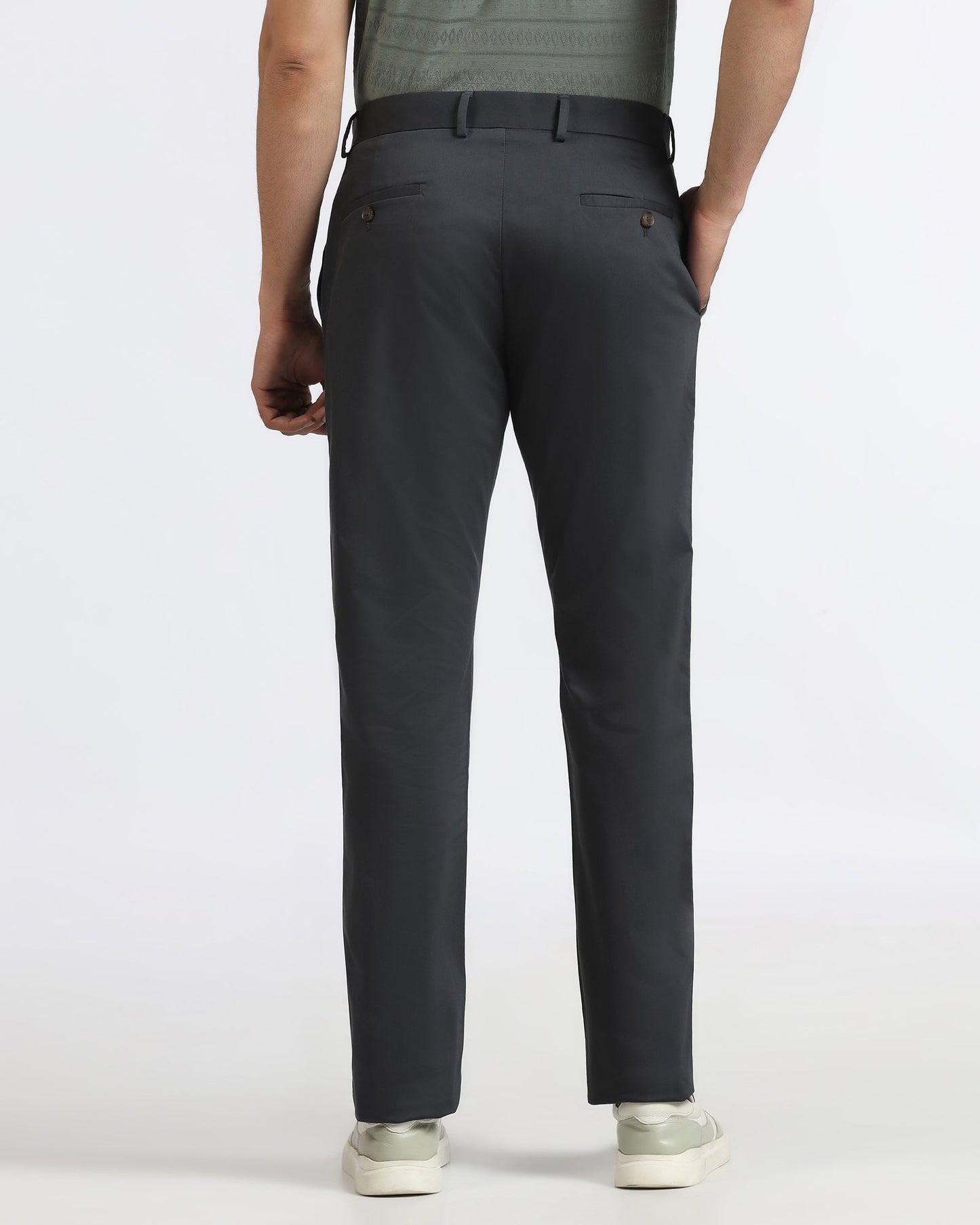 Ash Grey Non Iron Solid Khakis - Peter