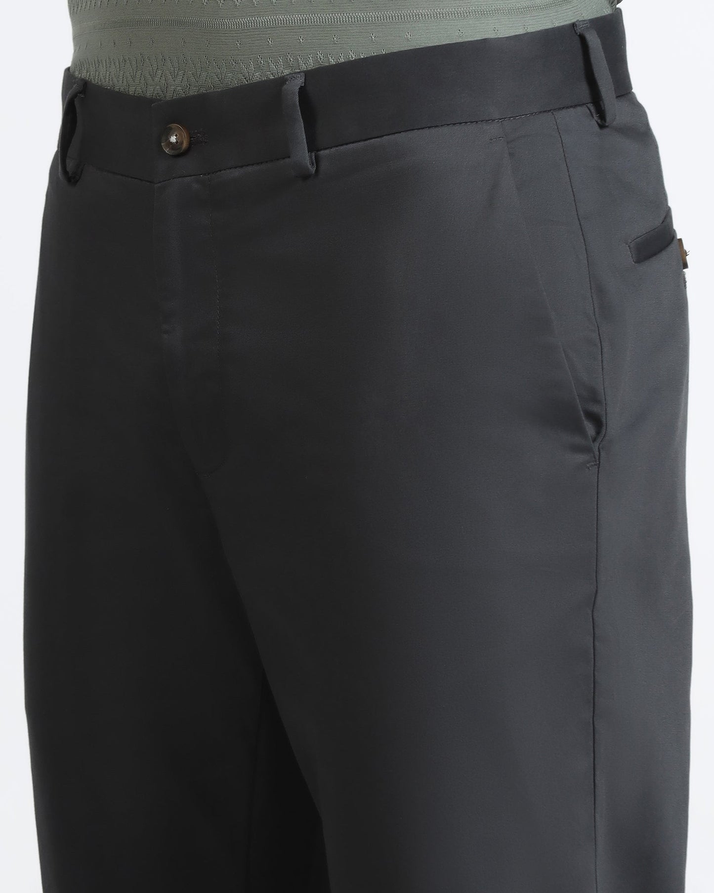 Ash Grey Non Iron Solid Khakis - Peter