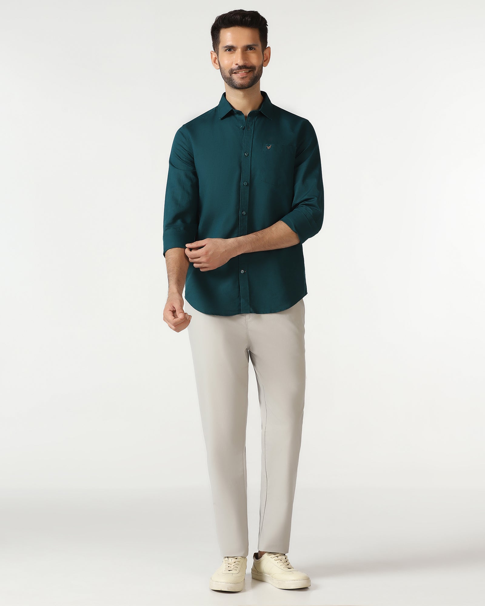 Beetle Linen Solid Shirt - Salmon