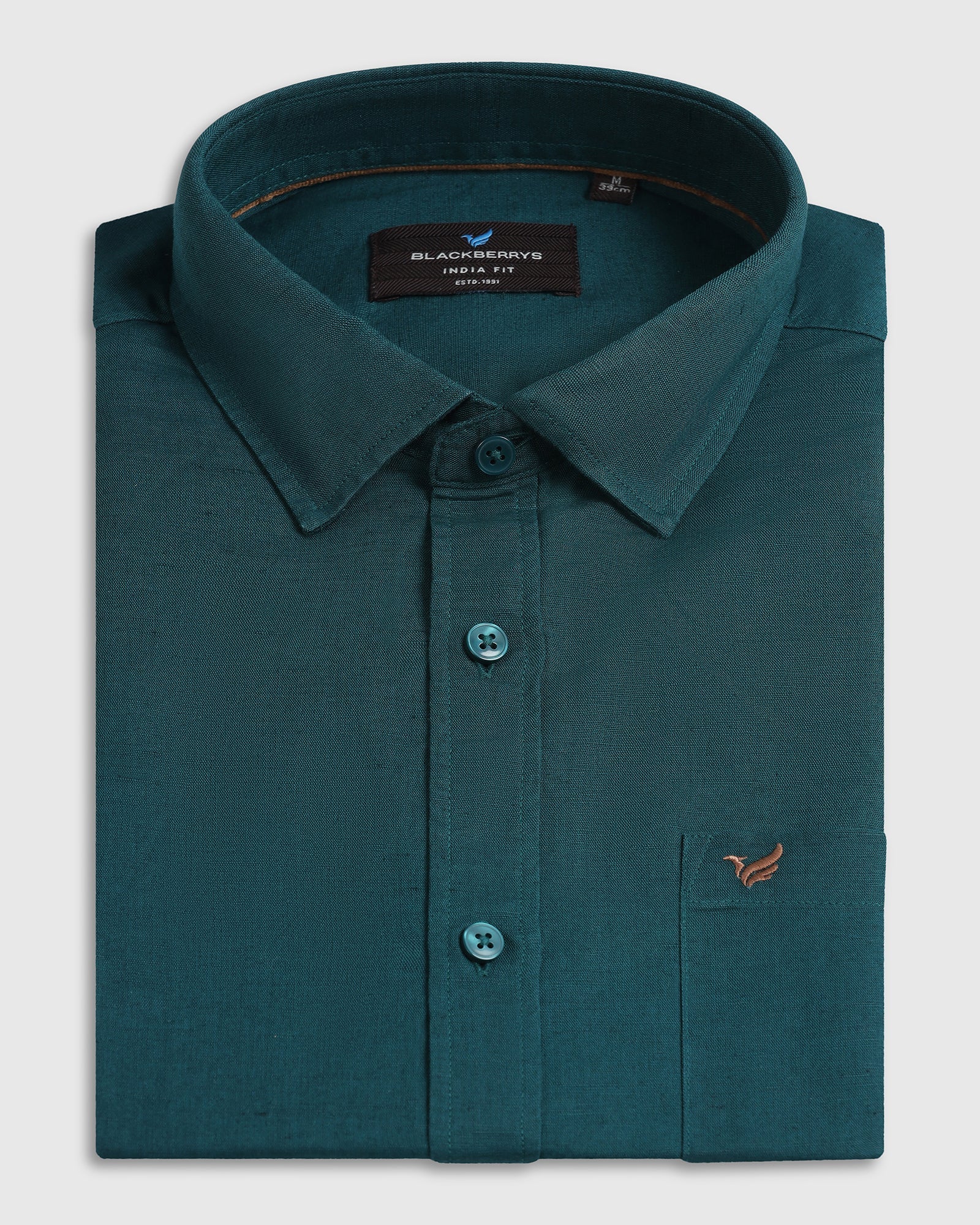 Beetle Linen Solid Shirt - Salmon