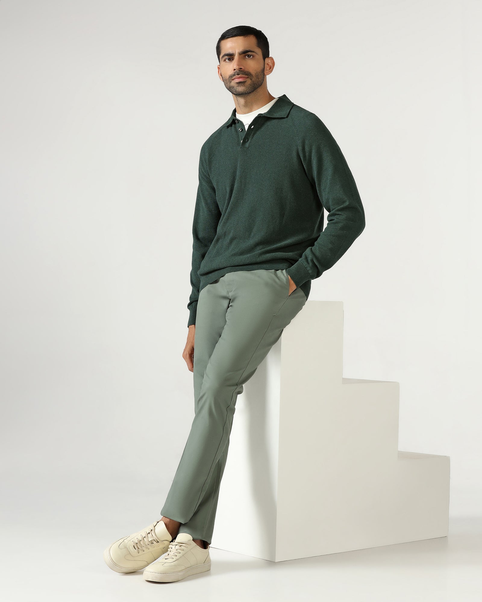 Beetle Polo Neck Textured Sweater - Joshua