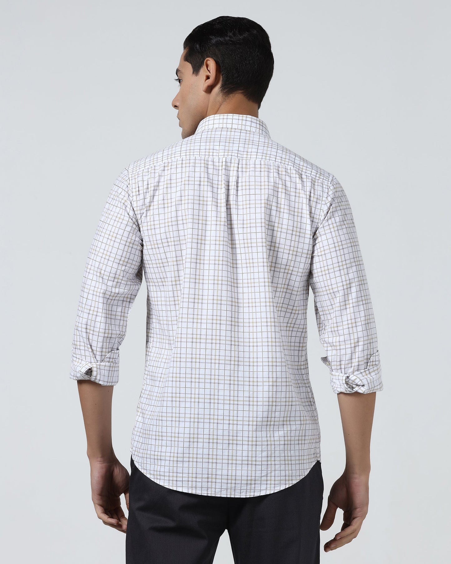 Beige Check Shirt - Flintor