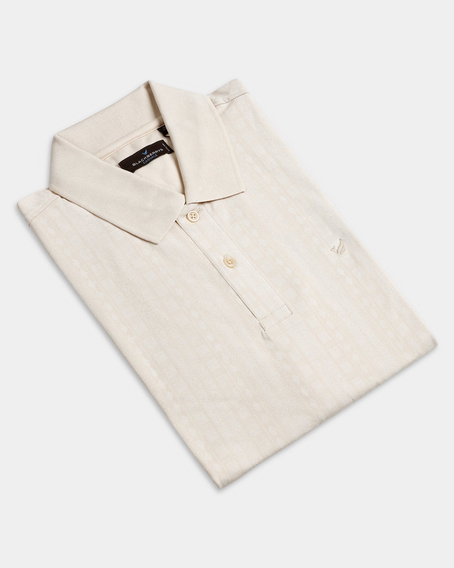 Beige Cream Printed Polo - Bogum